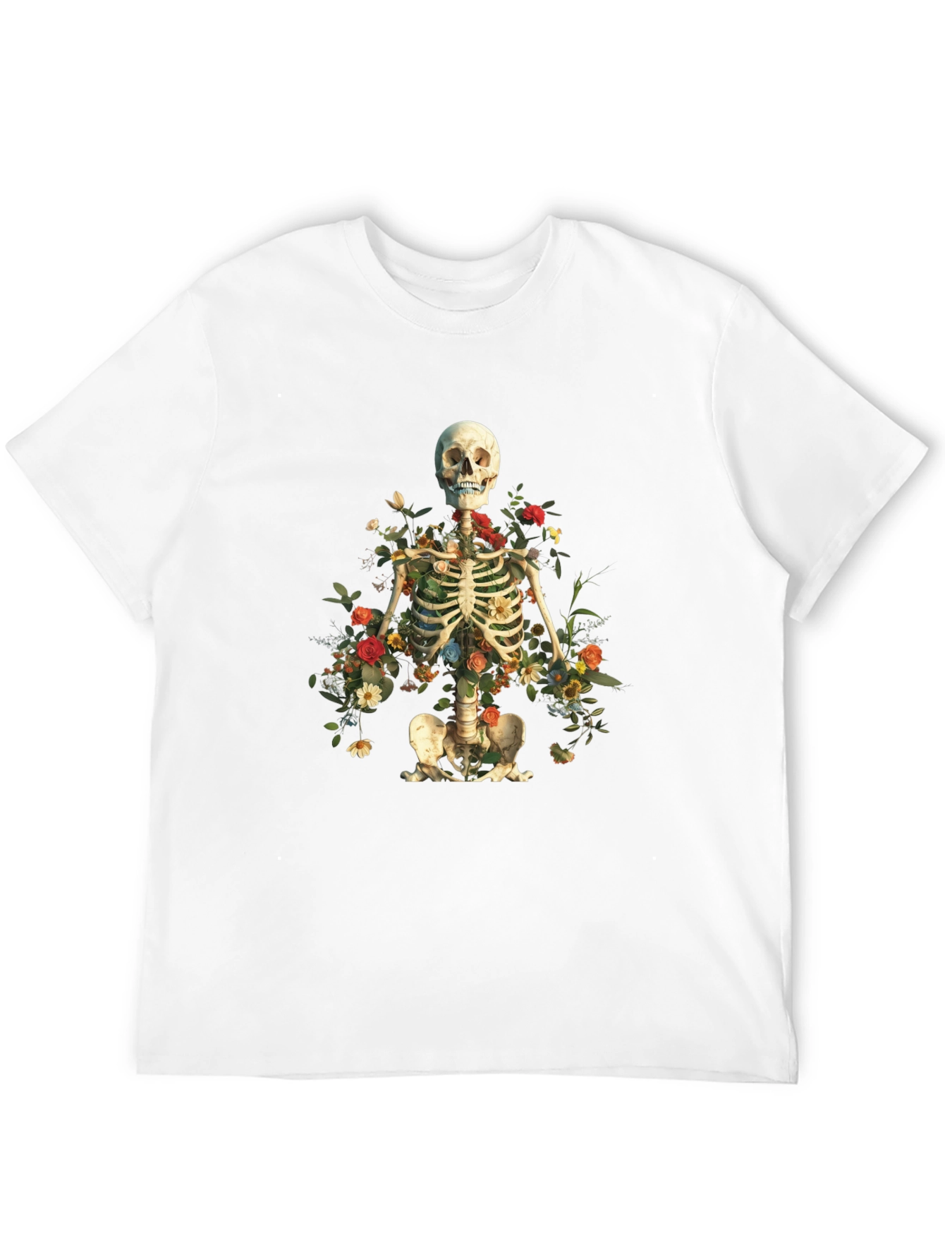 Black Floral Skeleton Graphic Tee view 12