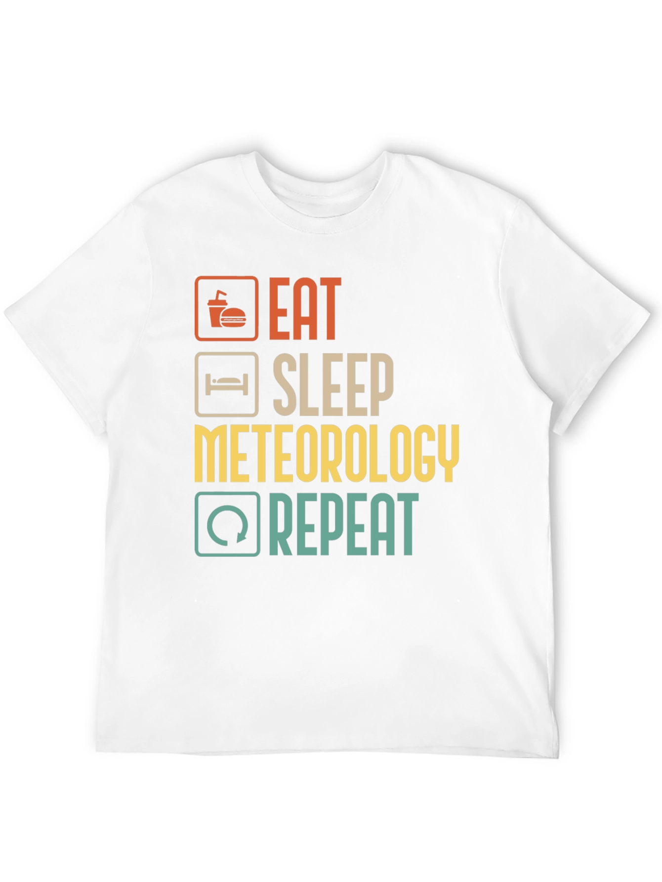 Black Eat Sleep Meteorology Repeat T-Shirt view 12