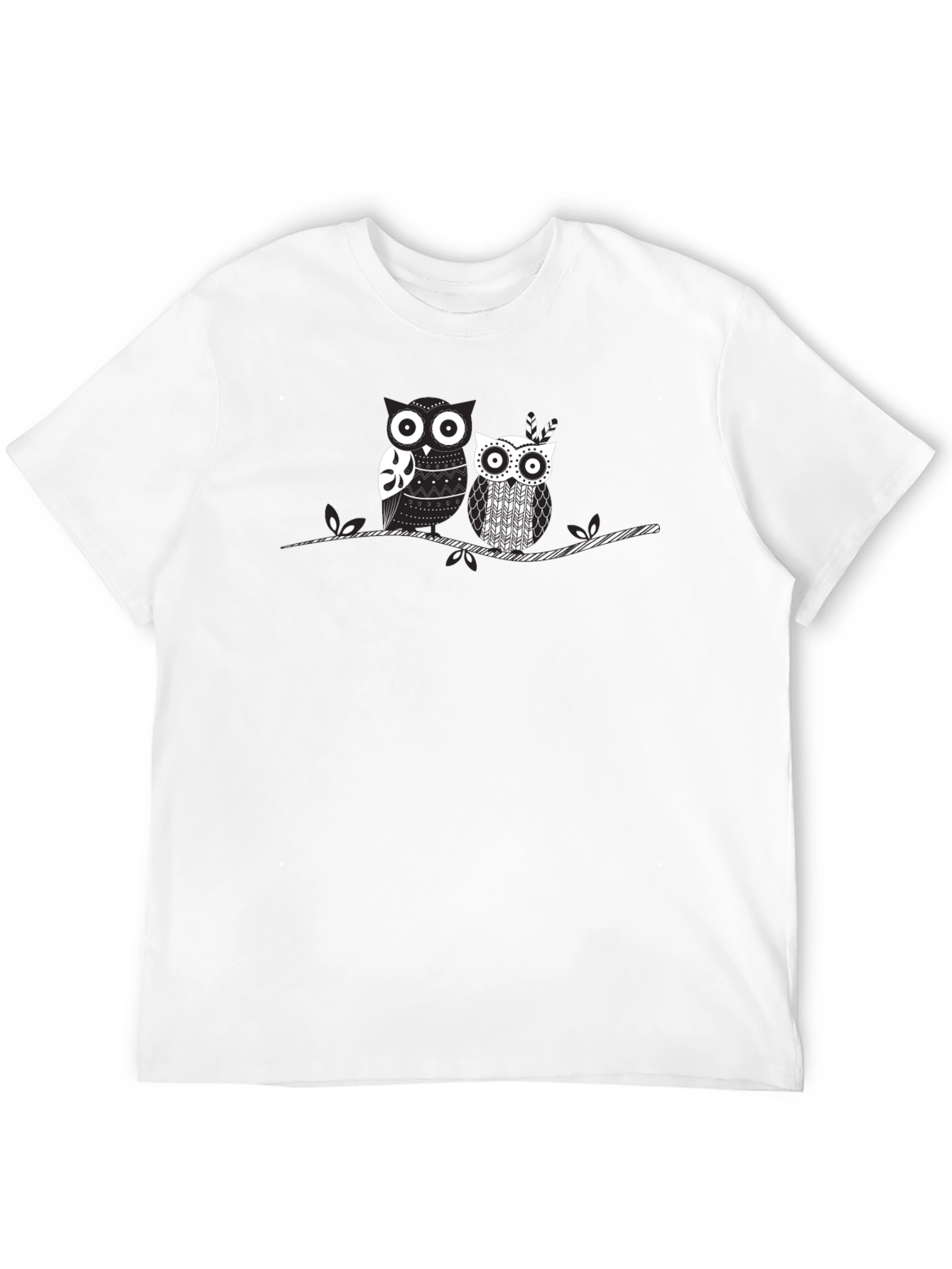 Black Owl Graphic Print Black T-Shirt view 12