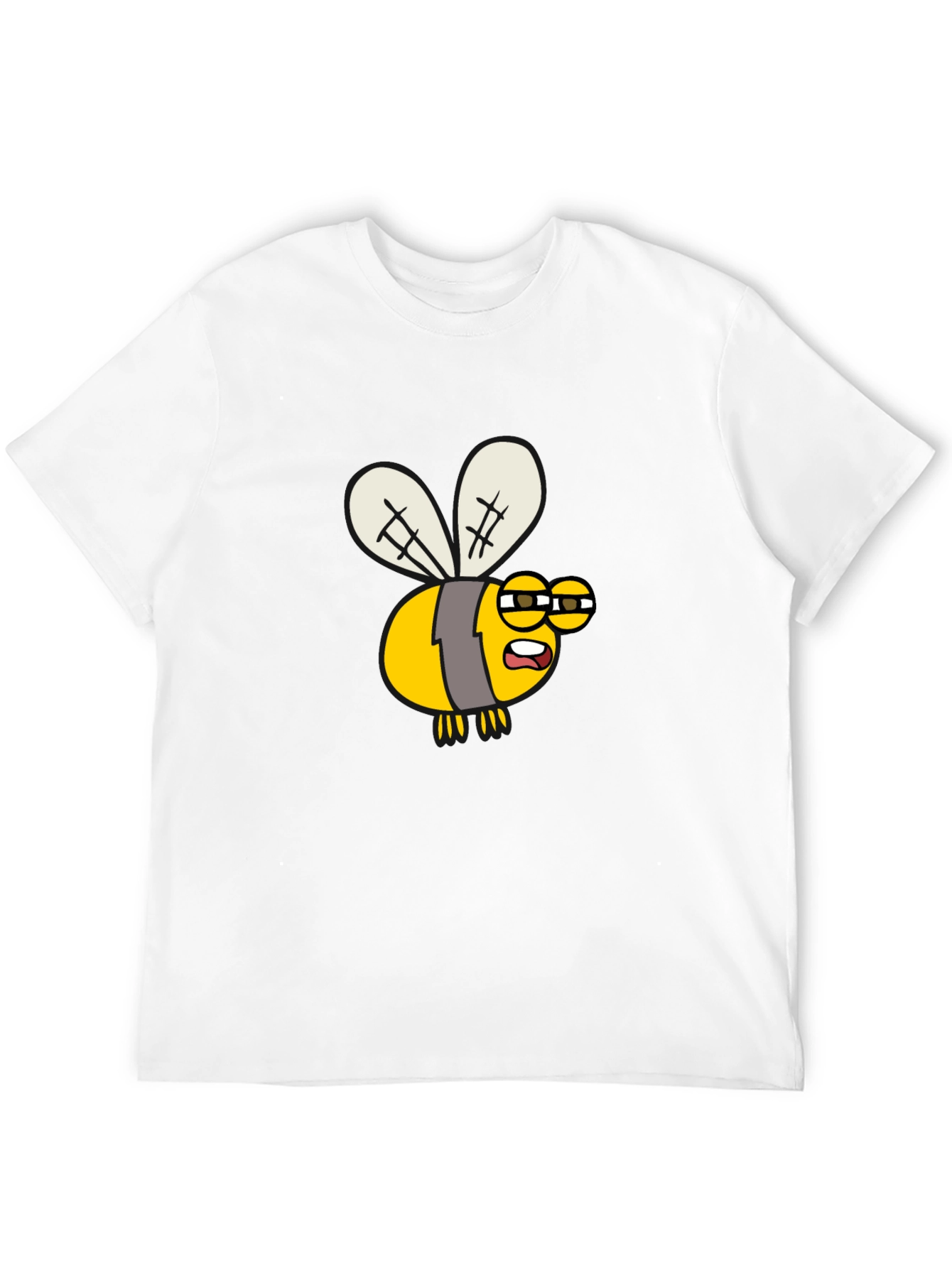 Black Funny Bee Cartoon Graphic T-Shirt - Soft Cotton Blend view 12