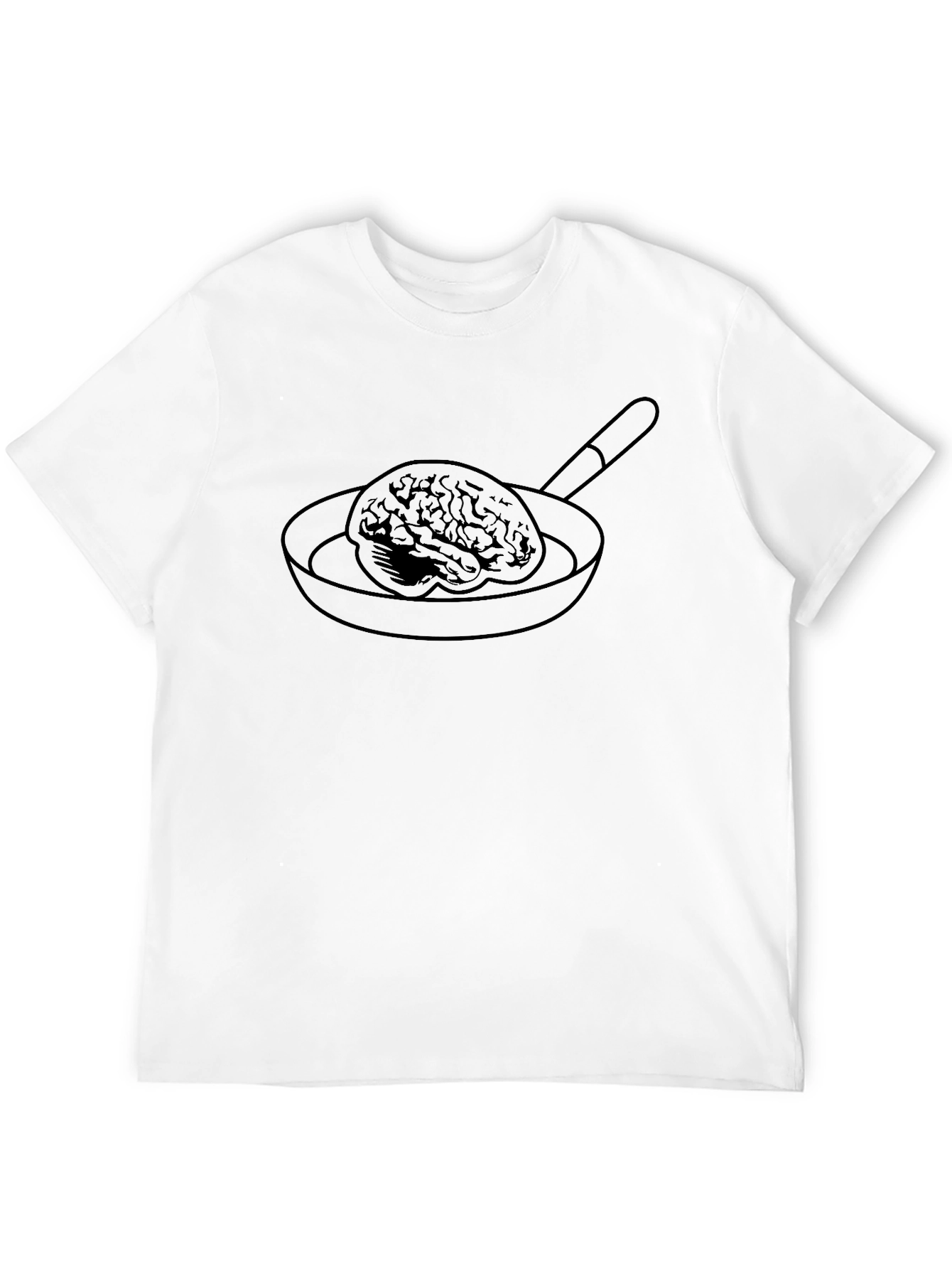 Black Brain in a Pan Graphic T-Shirt view 12