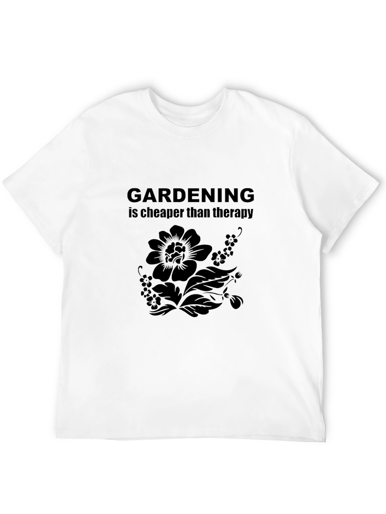 Black Gardening Cheaper Than Therapy Black Graphic Tee view 12
