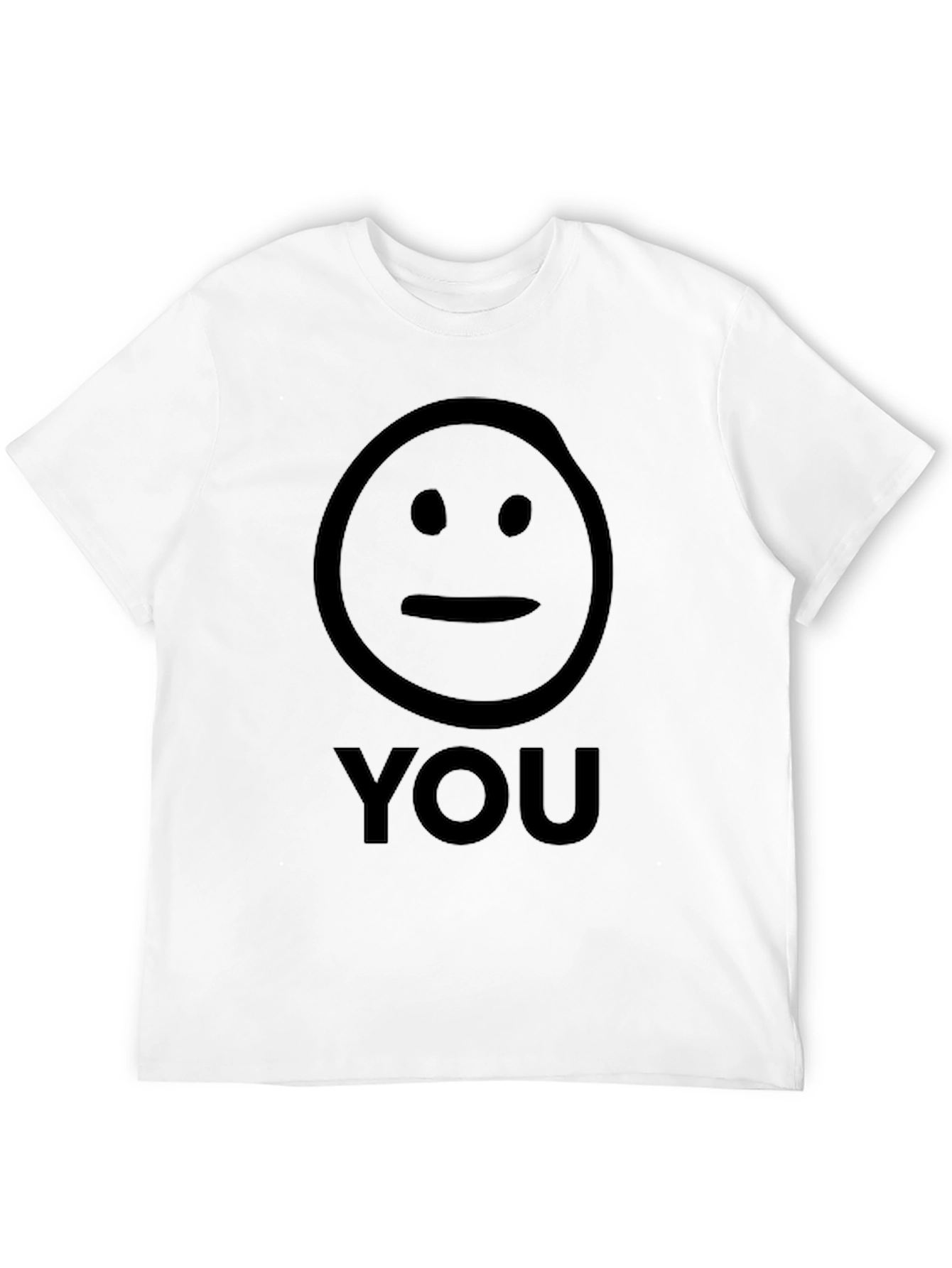 Black Neutral Face "You" Graphic T-Shirt - Unisex Black Tee view 12