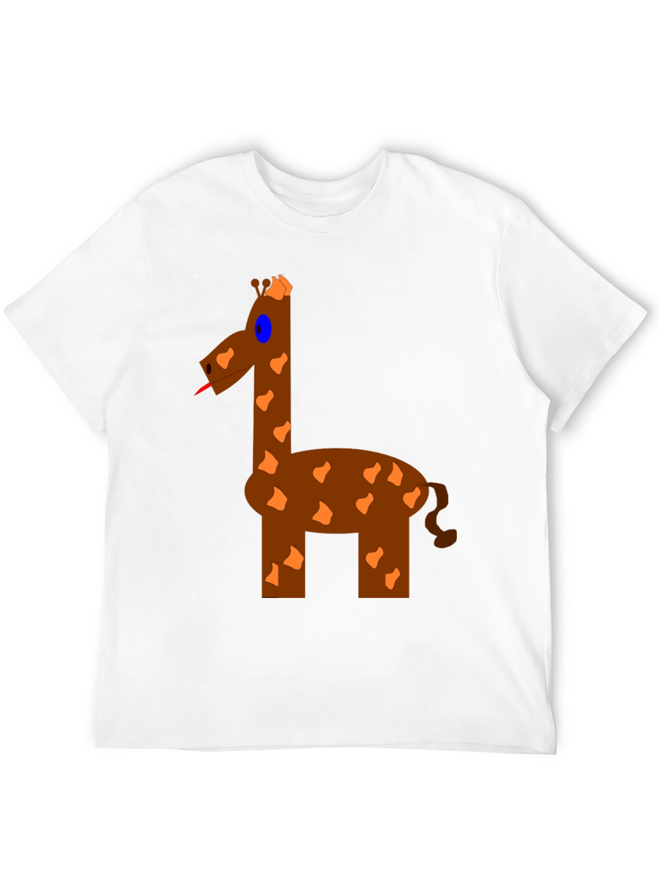 Black Funny Giraffe Graphic T-Shirt - Black Cotton Tee view 12