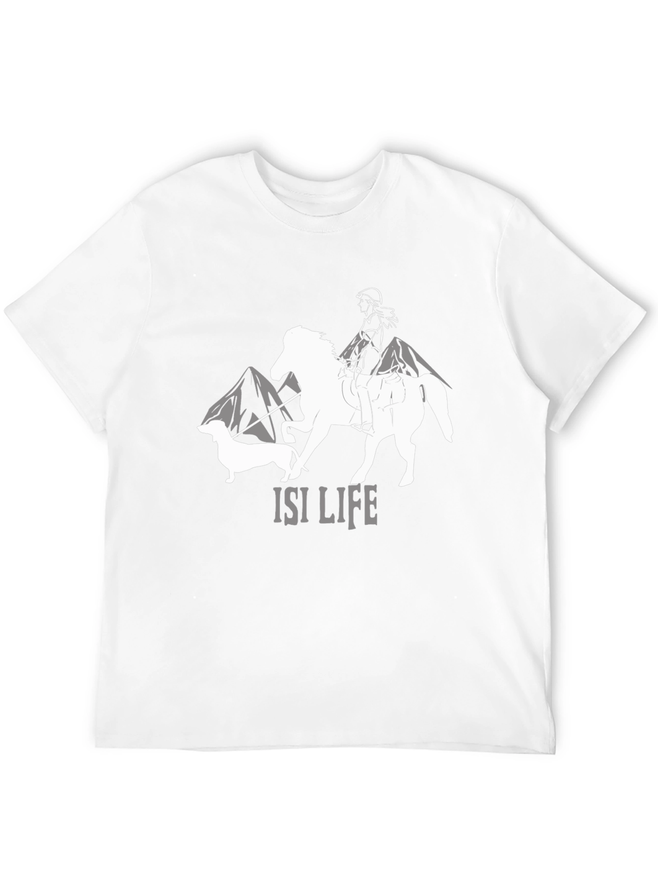 Black ISI Life Black T-Shirt - Horse & Dog Design view 12