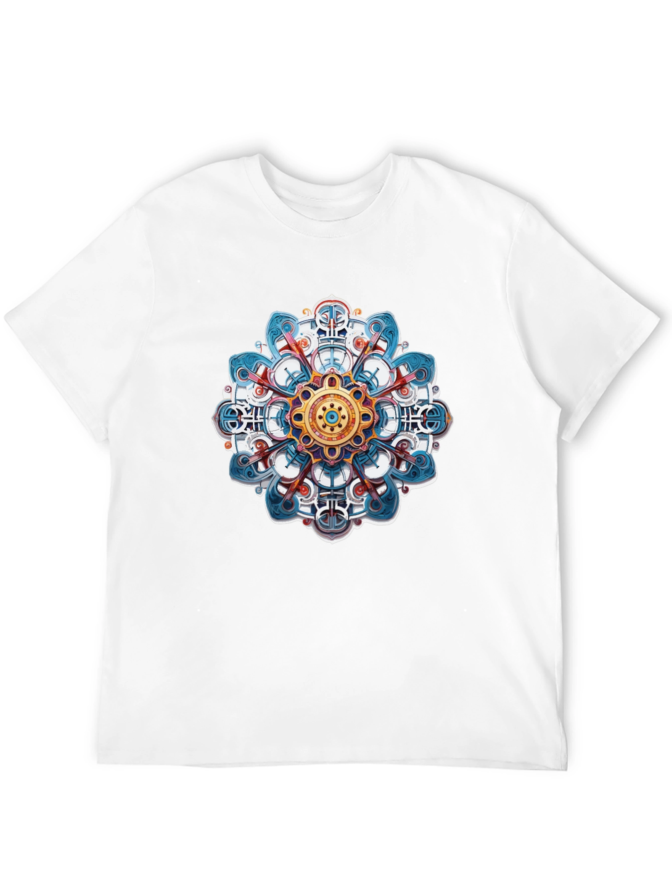 Black Mandala Design Black T-Shirt view 12