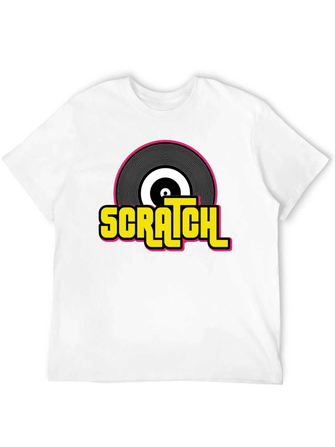 Black Scratch Record Graphic T-Shirt - Retro DJ Music Tee view 12