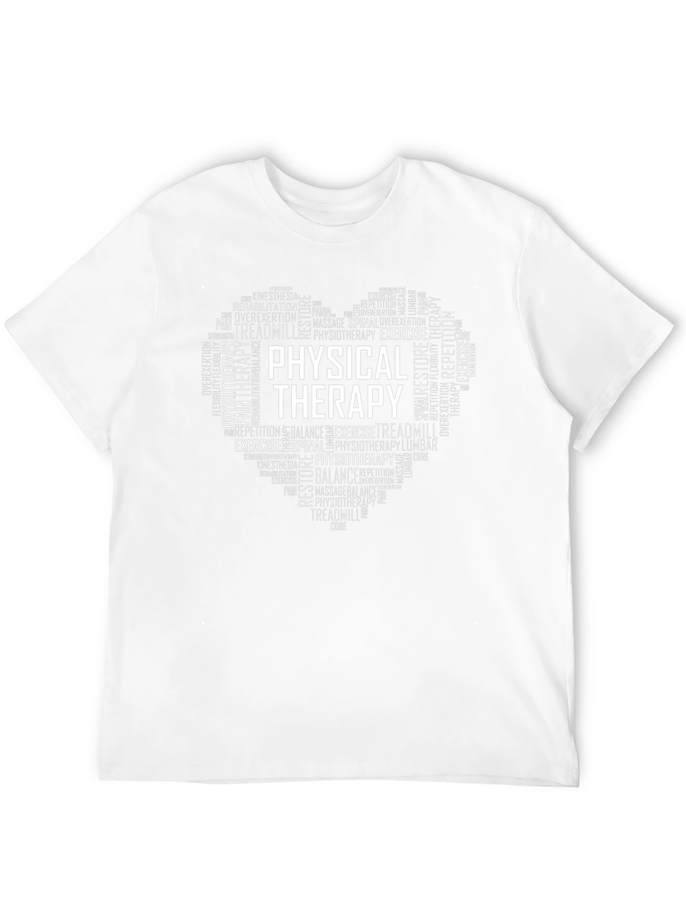 Black Physical Therapy Heart Word Art Graphic T-Shirt view 12