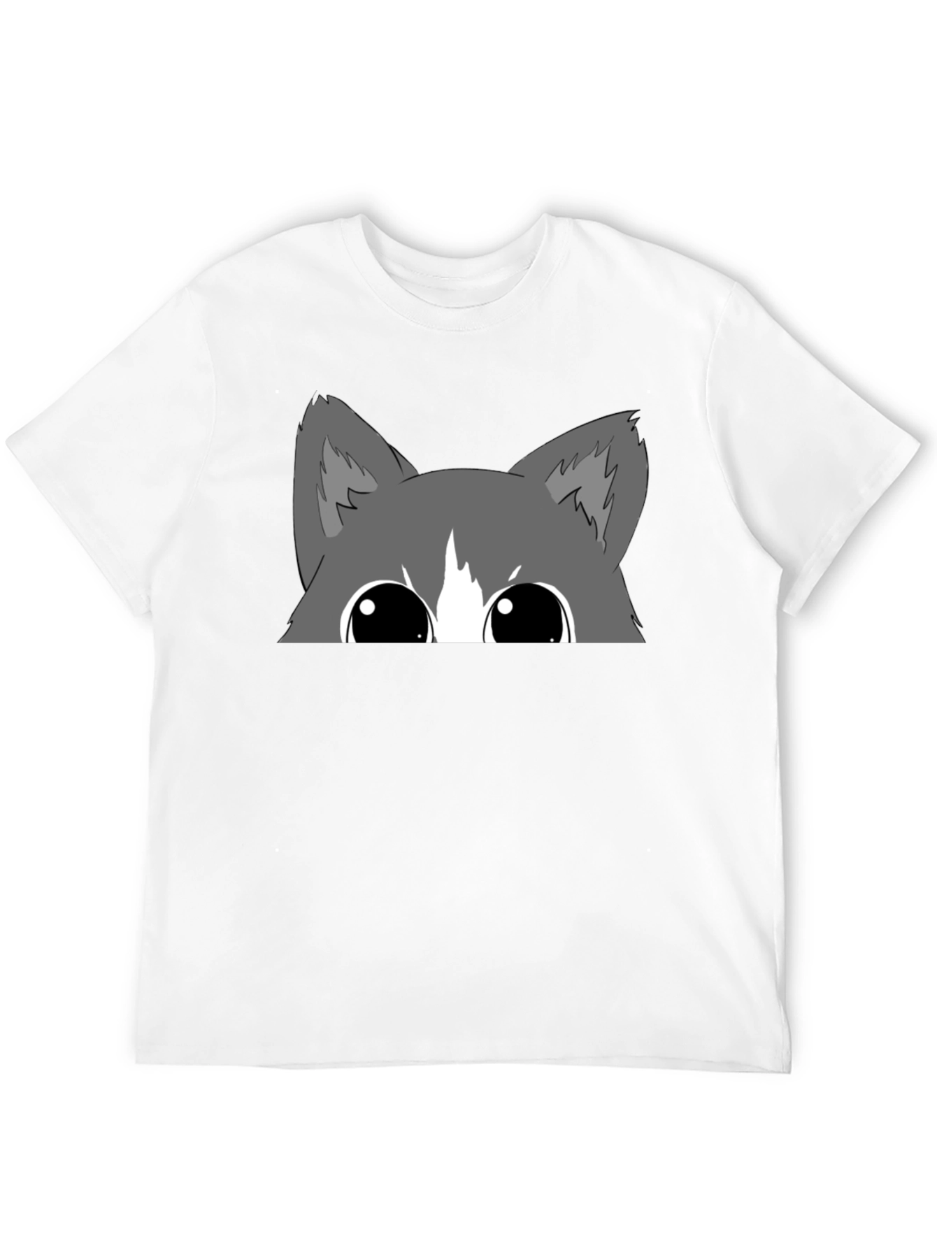 Black Peek-a-Boo Cat Graphic Tee - Black Cotton Blend view 12