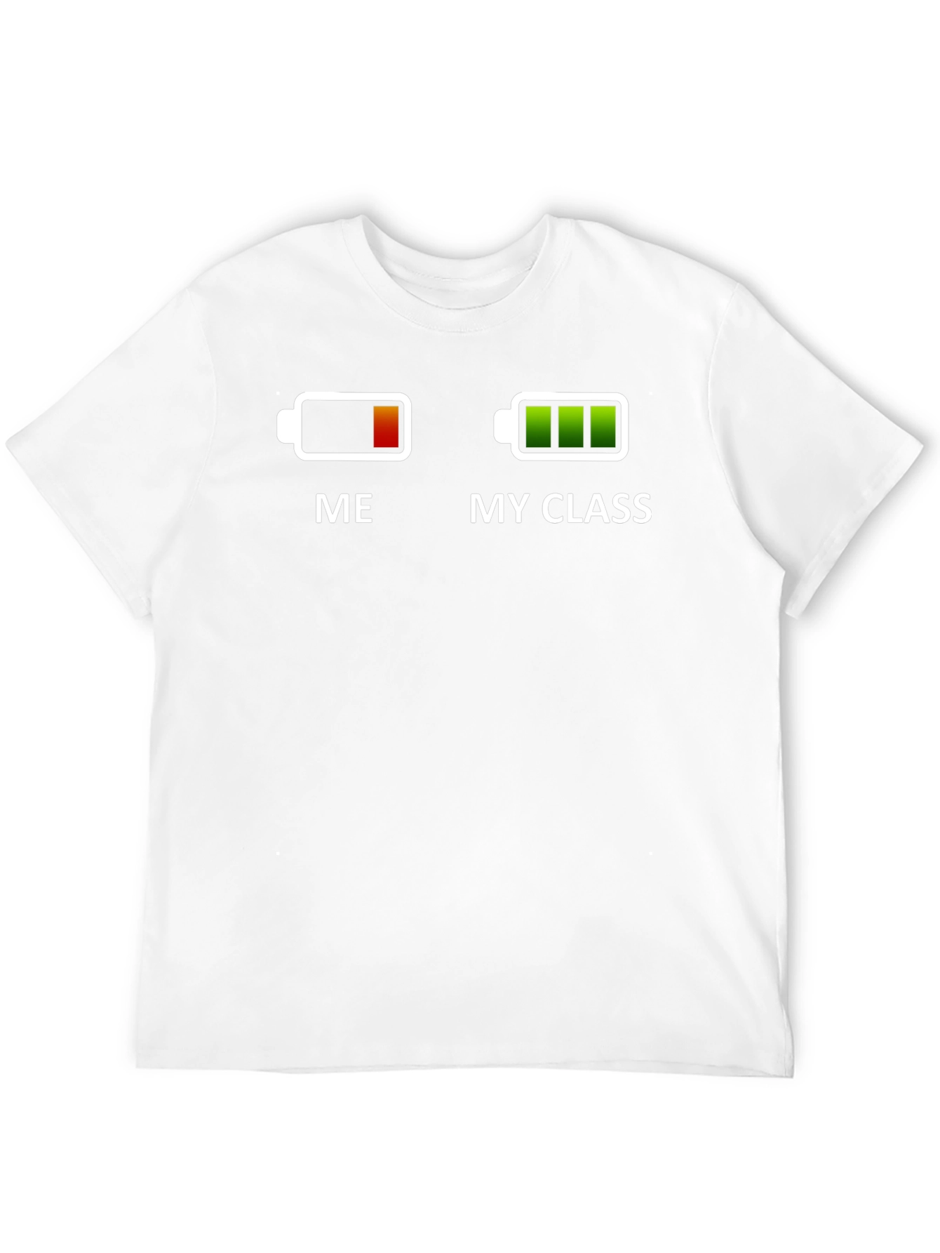Black Funny "Me vs My Class" Battery Graphic T-Shirt view 12