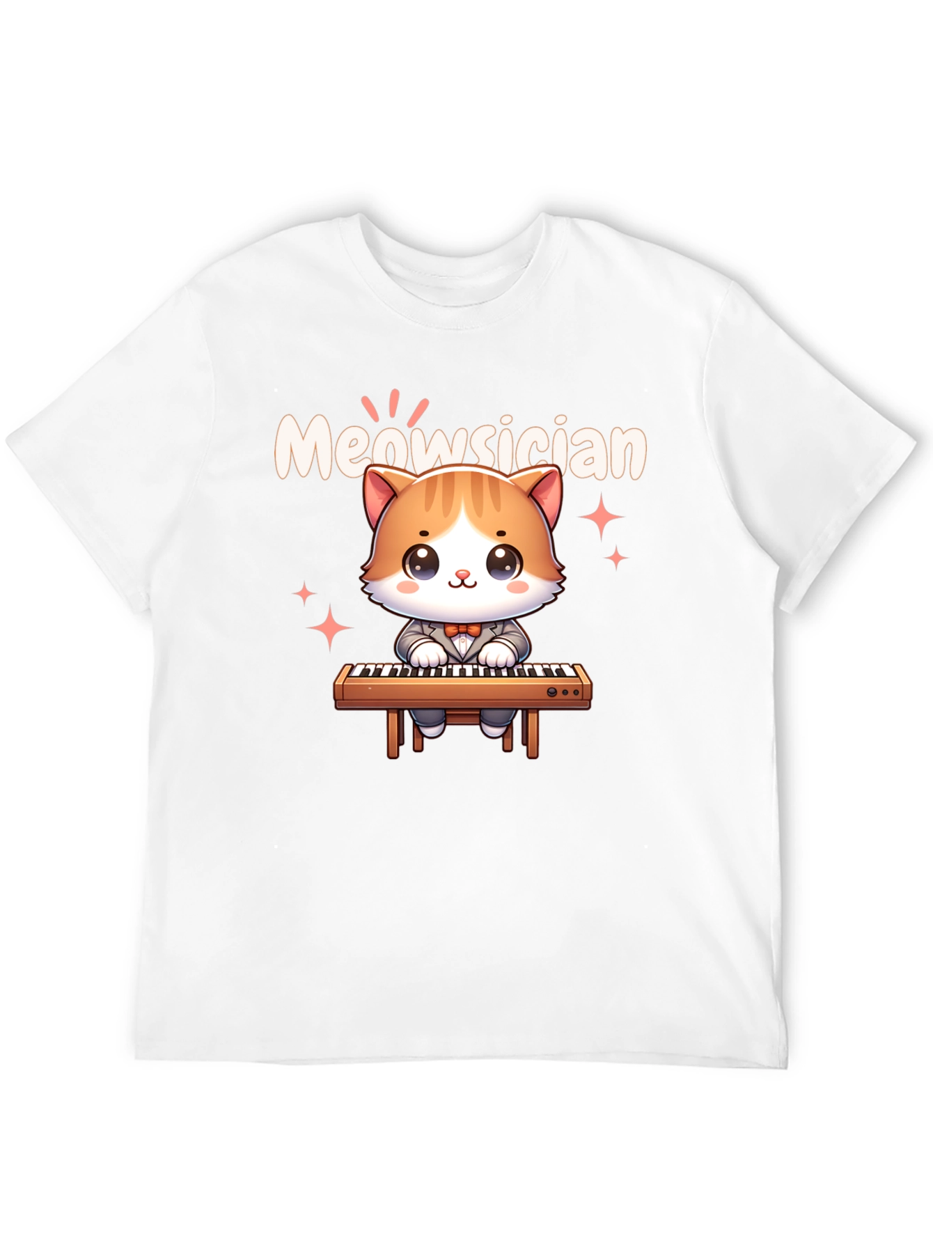 Black Meowsician Cat T-Shirt - Cute Musician Tee view 12