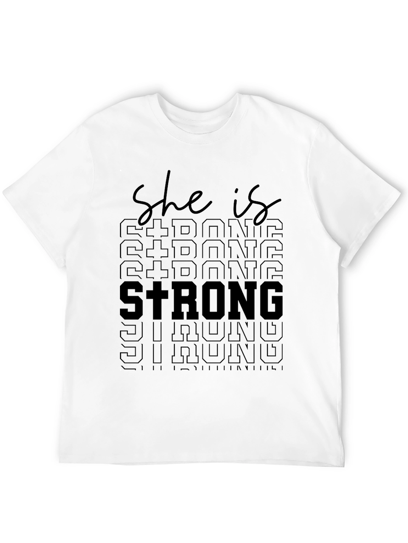 Black She Is Strong Graphic Tee - Unisex Soft Cotton T-Shirt view 12