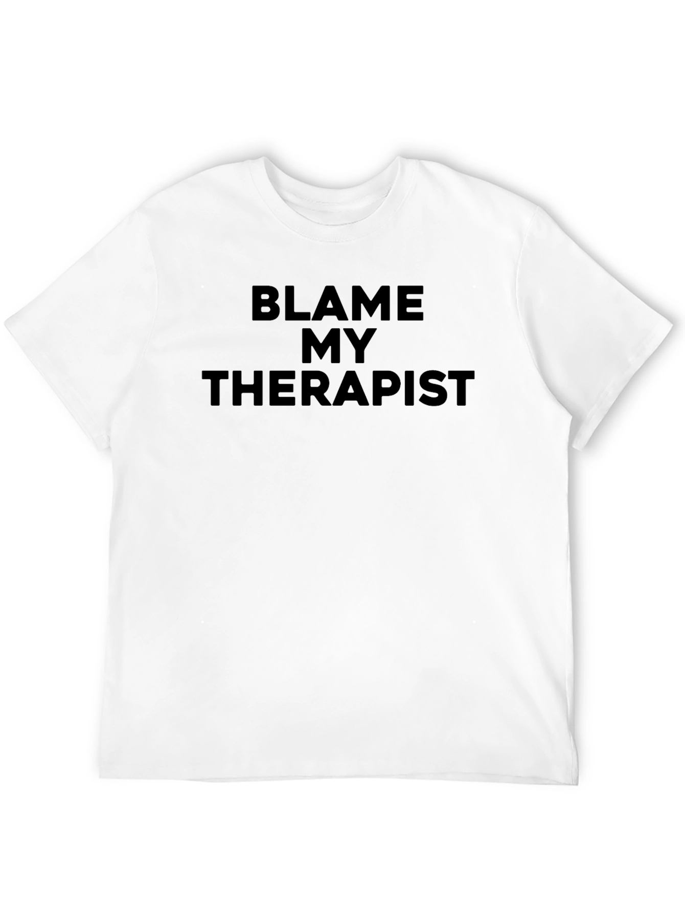Black Blame My Therapist Black Graphic T-Shirt view 12