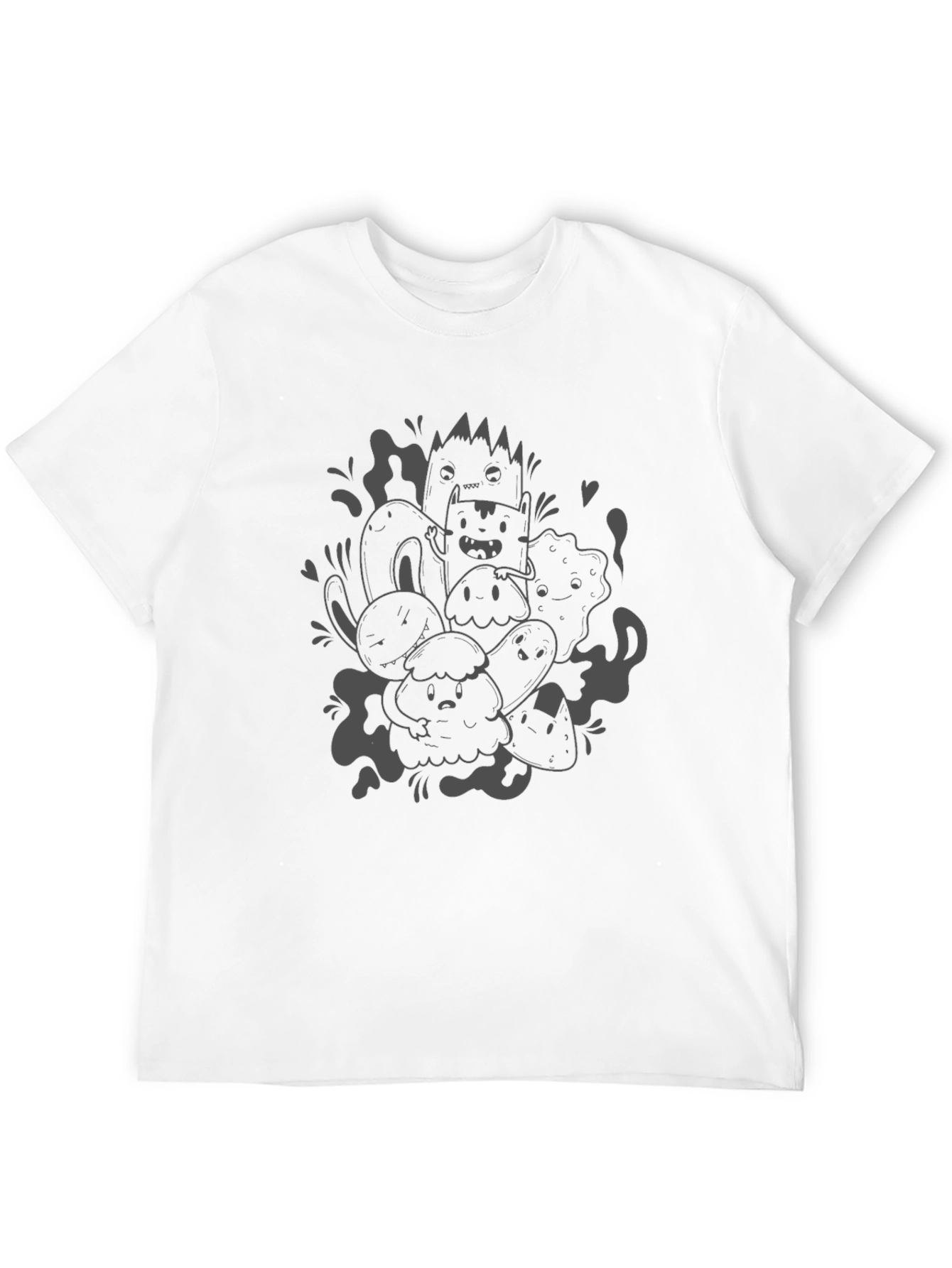 Black Fun Doodle Art Black T-Shirt view 12