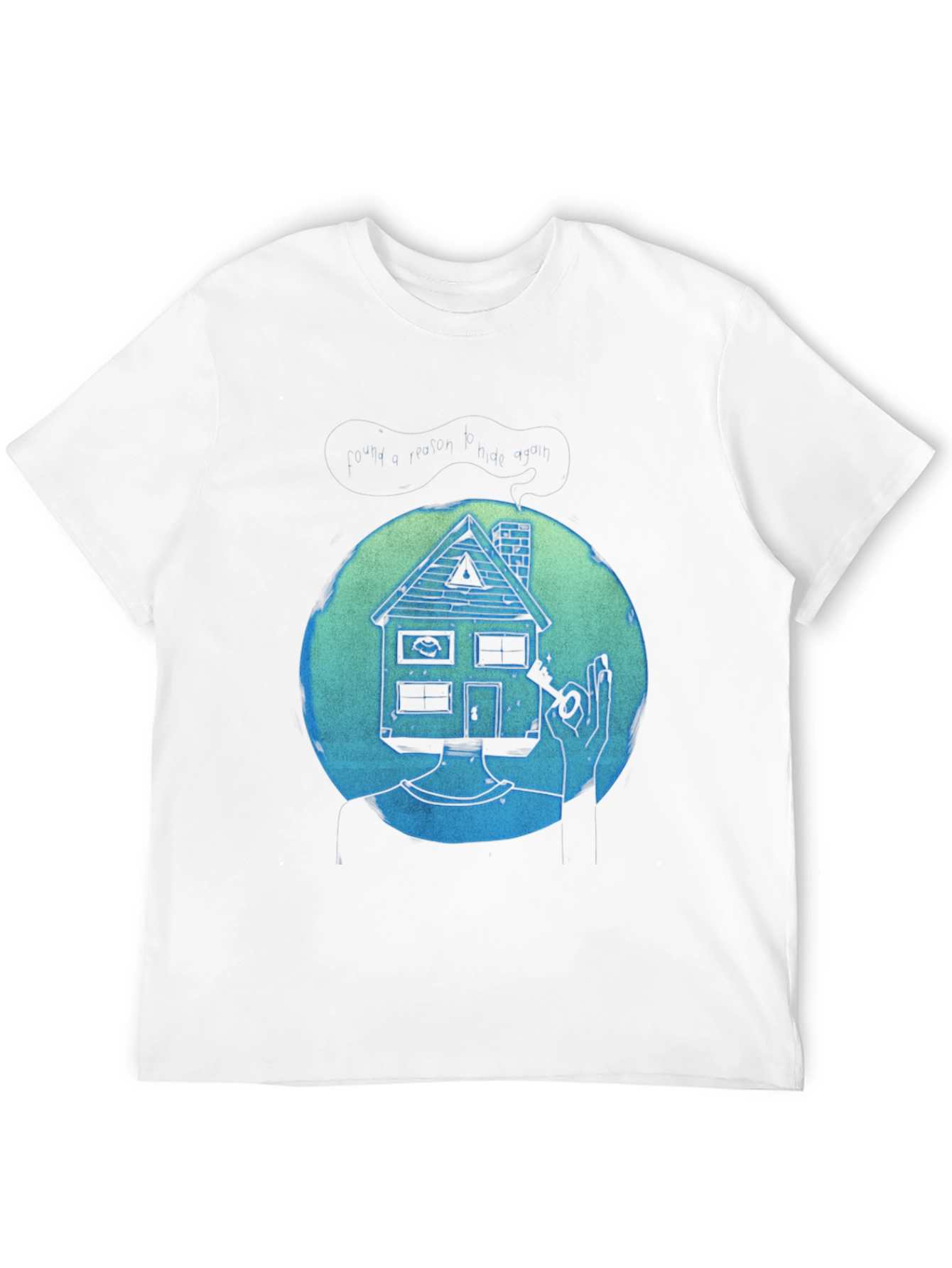 Black Surreal House Head T-Shirt view 12