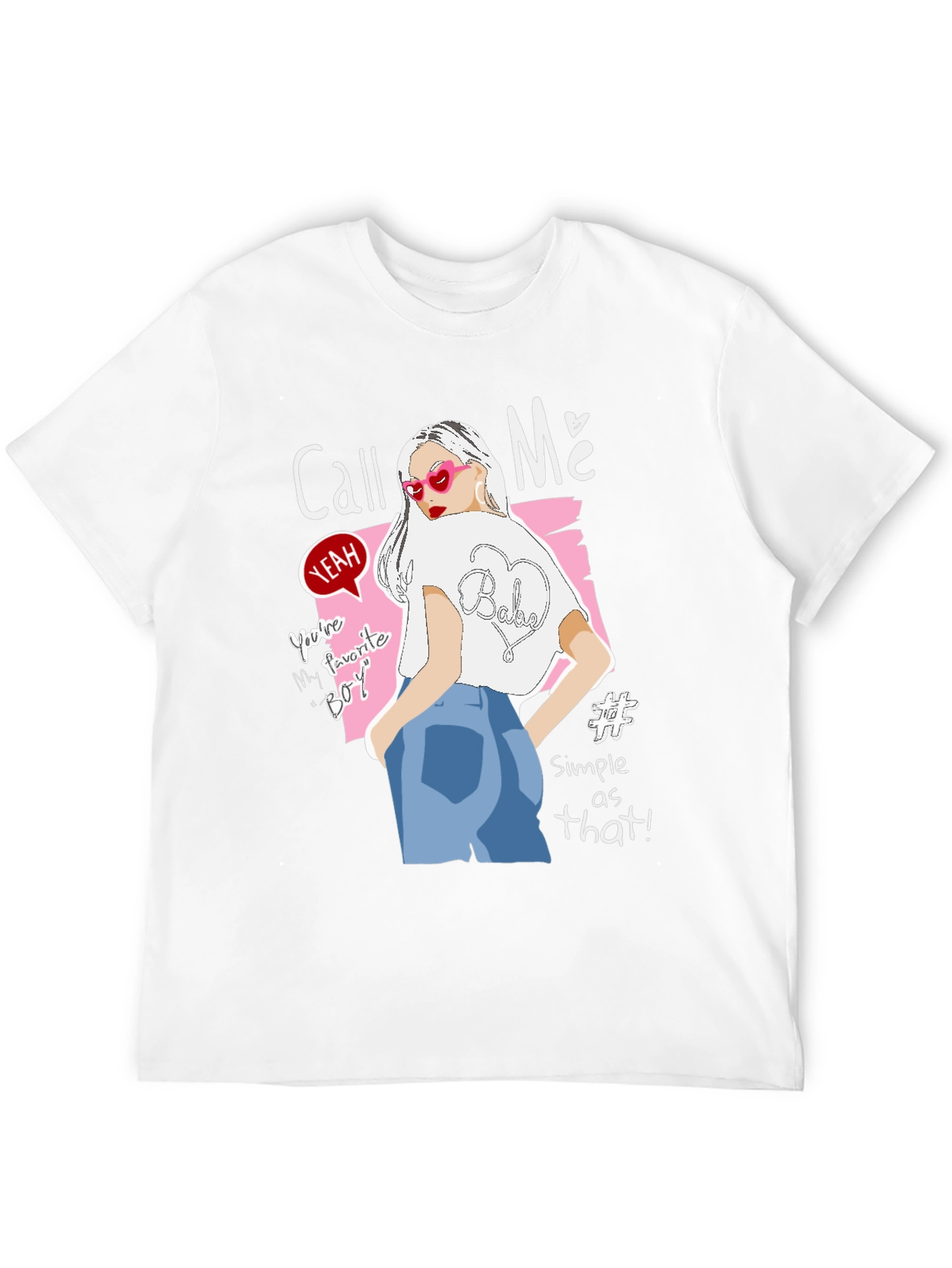 Black Call Me Graphic Tee - Trendy Woman Design, Black view 12