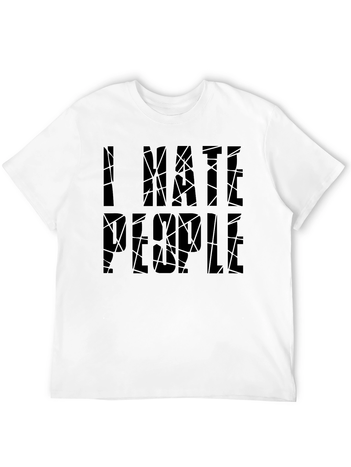 Black I Hate People Graphic Tee - Dark Humor T-Shirt view 12