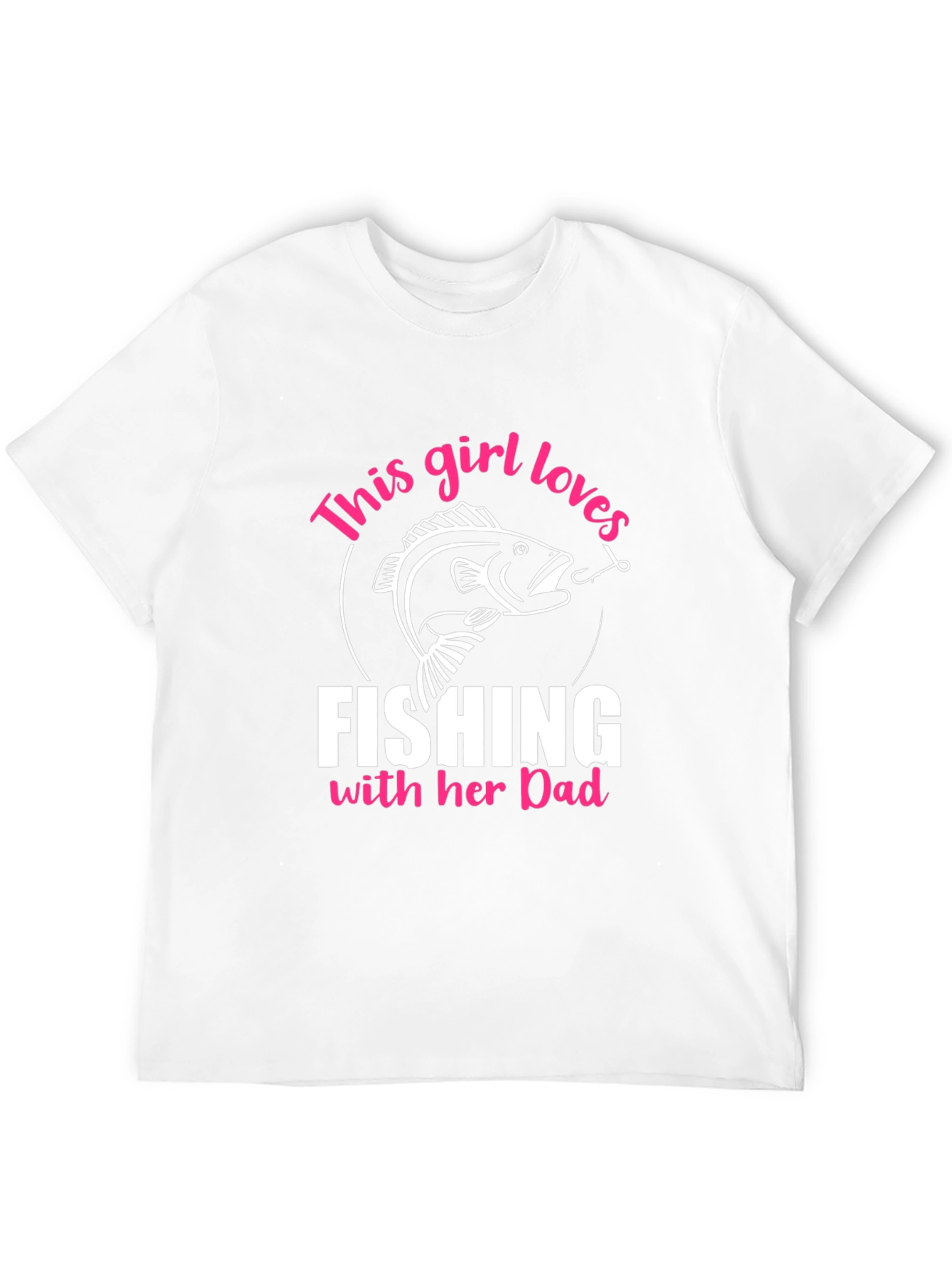 Black Fishing Girl's Love Dad T-Shirt view 12