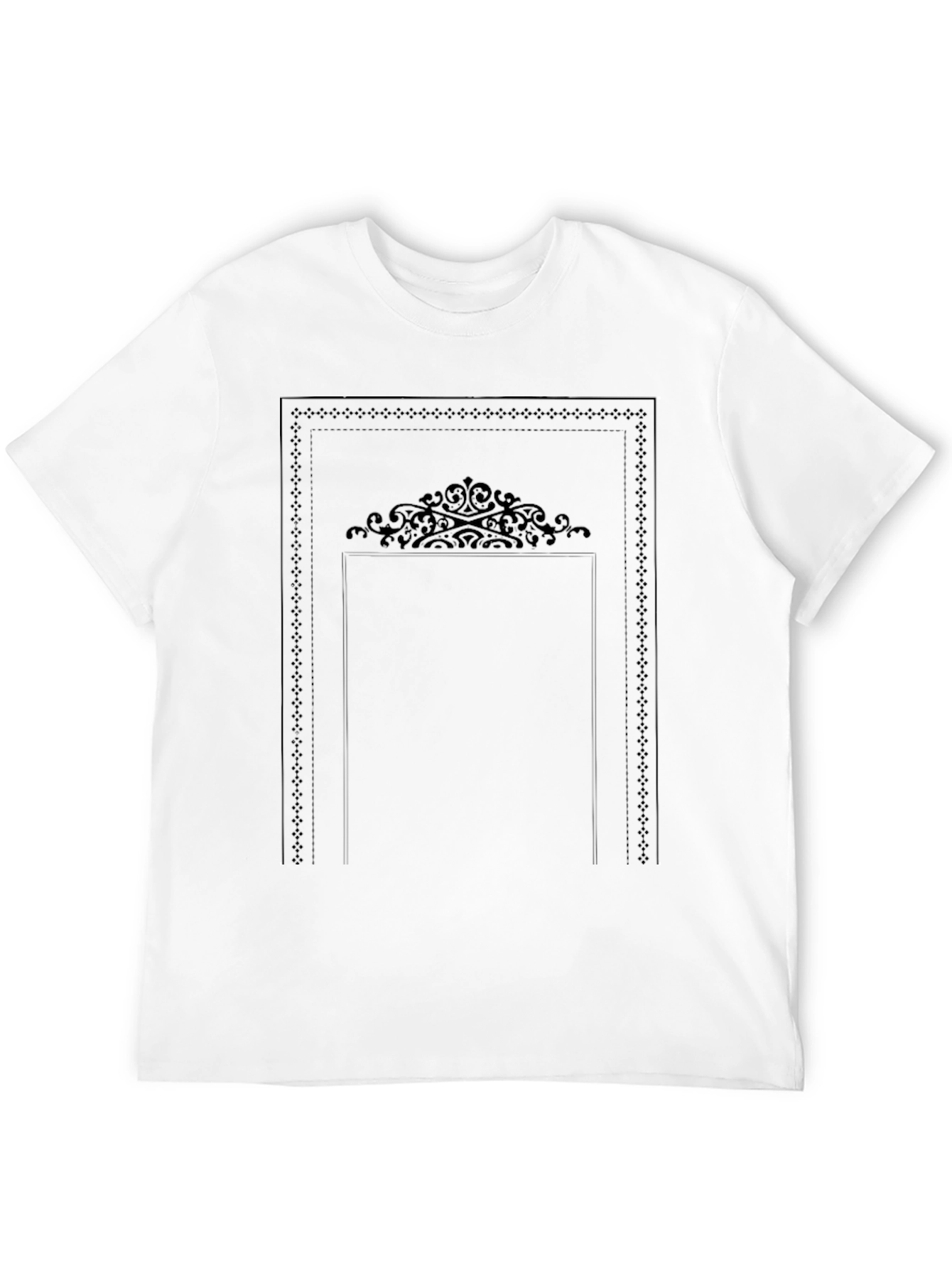 Black Ornate Frame Graphic Black T-Shirt view 12