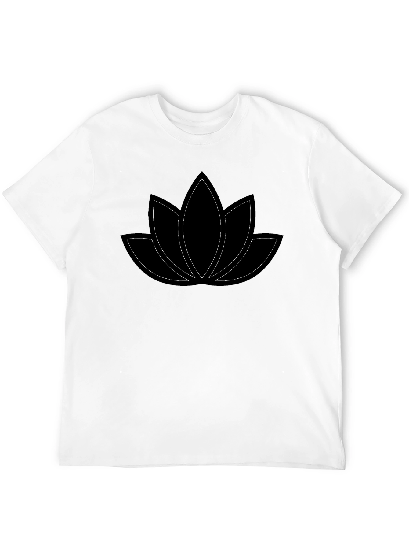 Black Lotus Flower Graphic Tee - Black Cotton Comfort view 12