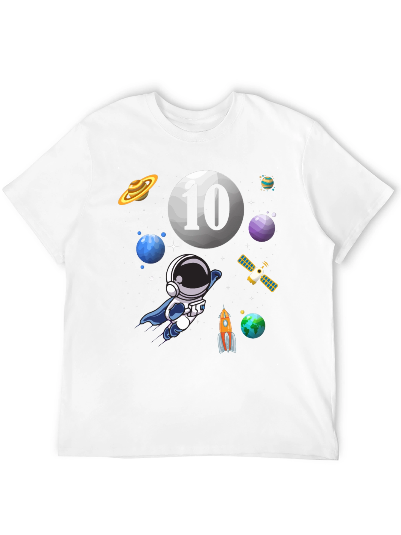 Black Astronaut 10th Birthday T-Shirt view 12