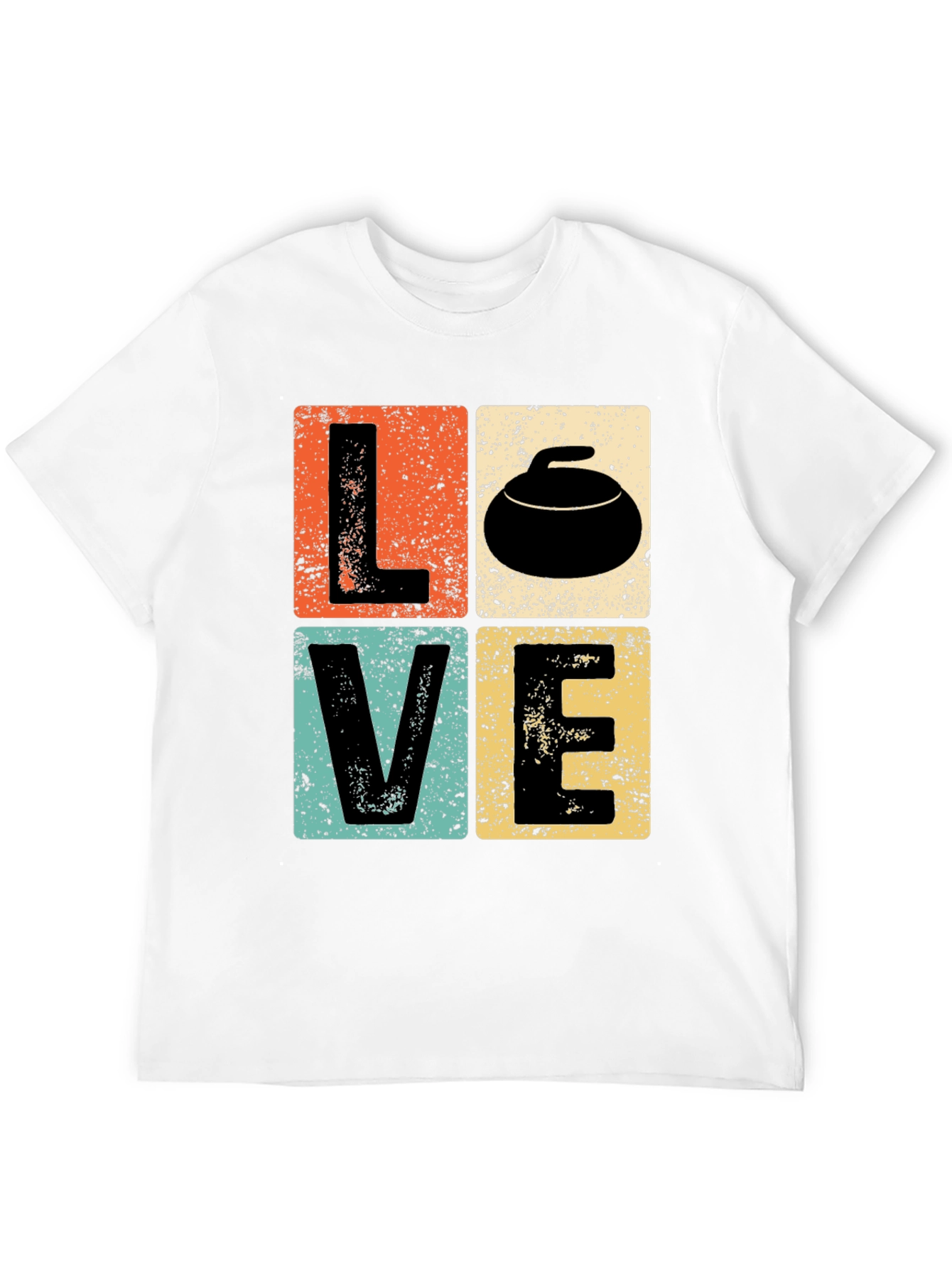 Black LOVE Curling T-Shirt - Retro Design view 12