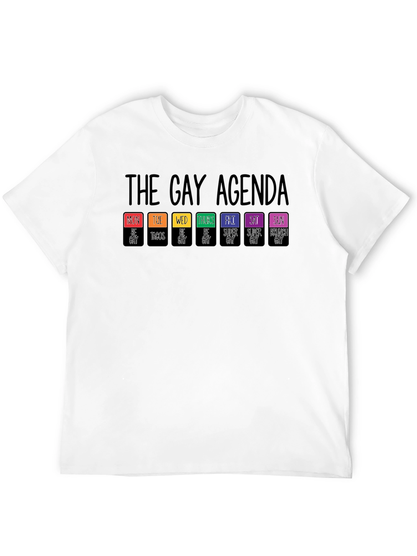 Black The Gay Agenda T-Shirt view 12