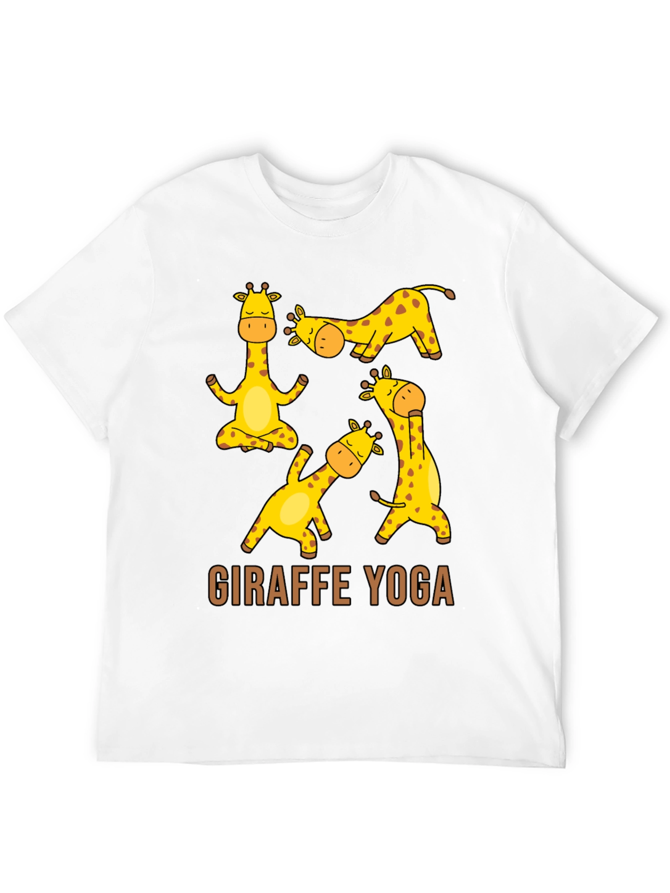 Black Giraffe Yoga Graphic T-Shirt - Unisex Black Tee view 12
