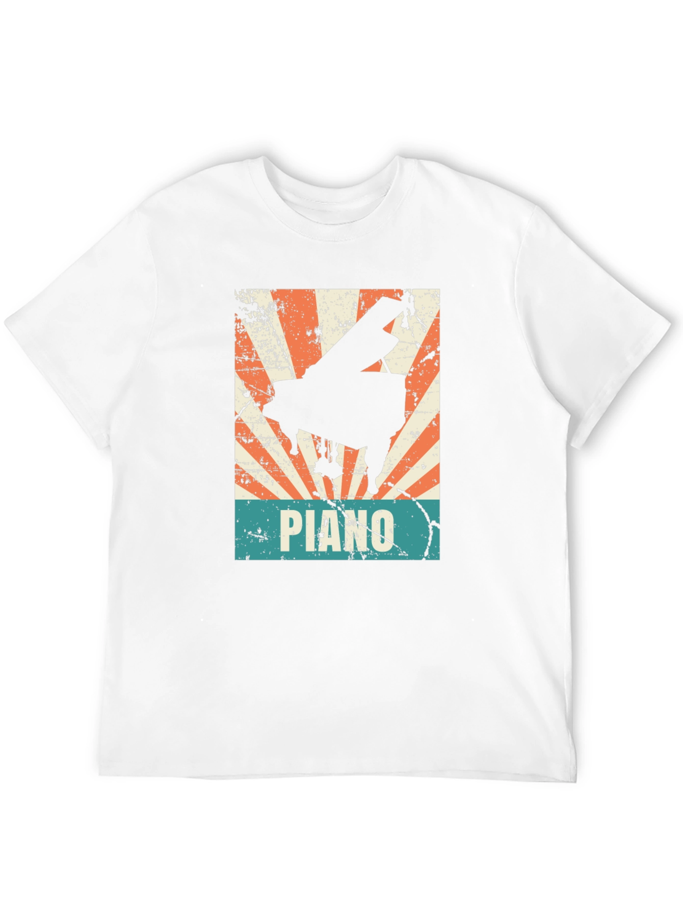 Black Retro Piano Graphic Tee - Vintage Style Musician T-Shirt view 12