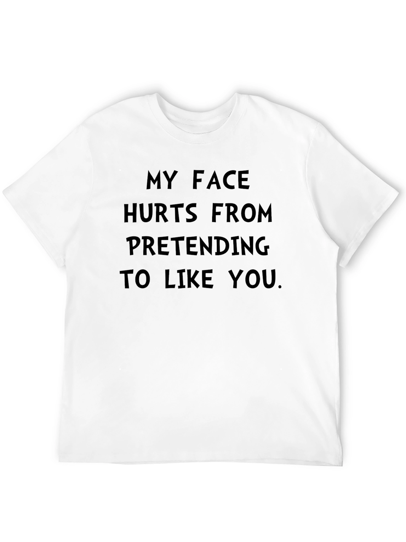 Black Funny My Face Hurts Men's Black T-Shirt view 12
