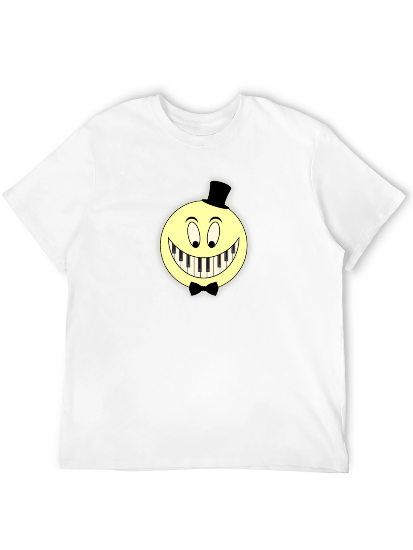 Black Piano Smile Graphic T-Shirt - Unique Design view 12