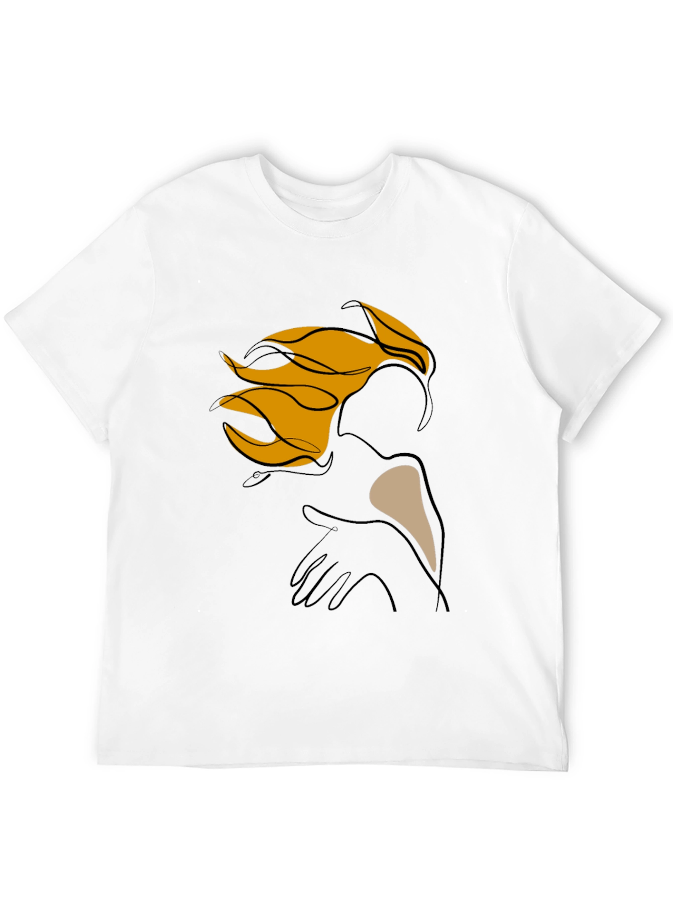 Black Abstract Line Art Graphic Tee view 12