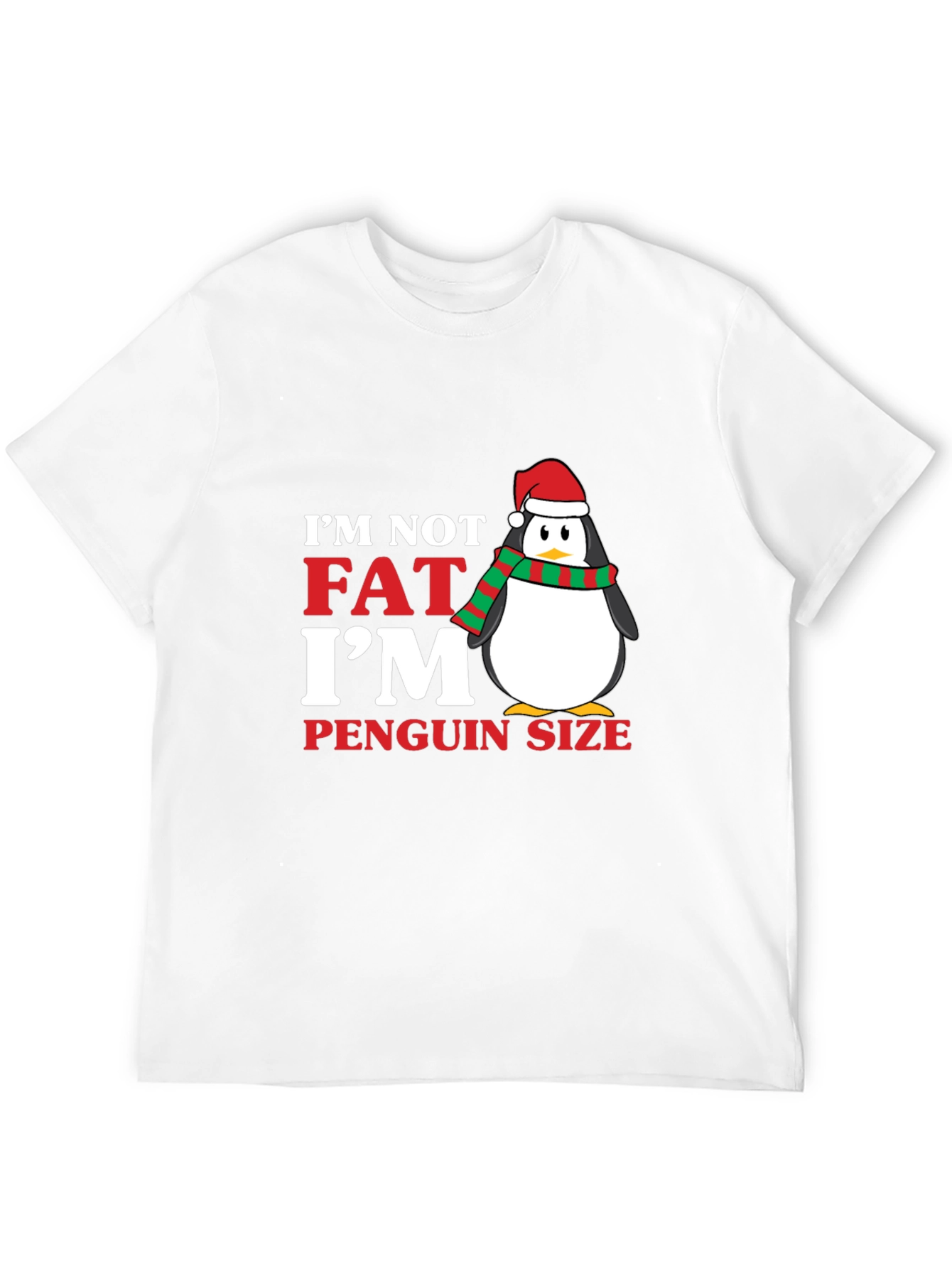Black I'm Not Fat I'm Penguin Size Holiday T-Shirt view 12