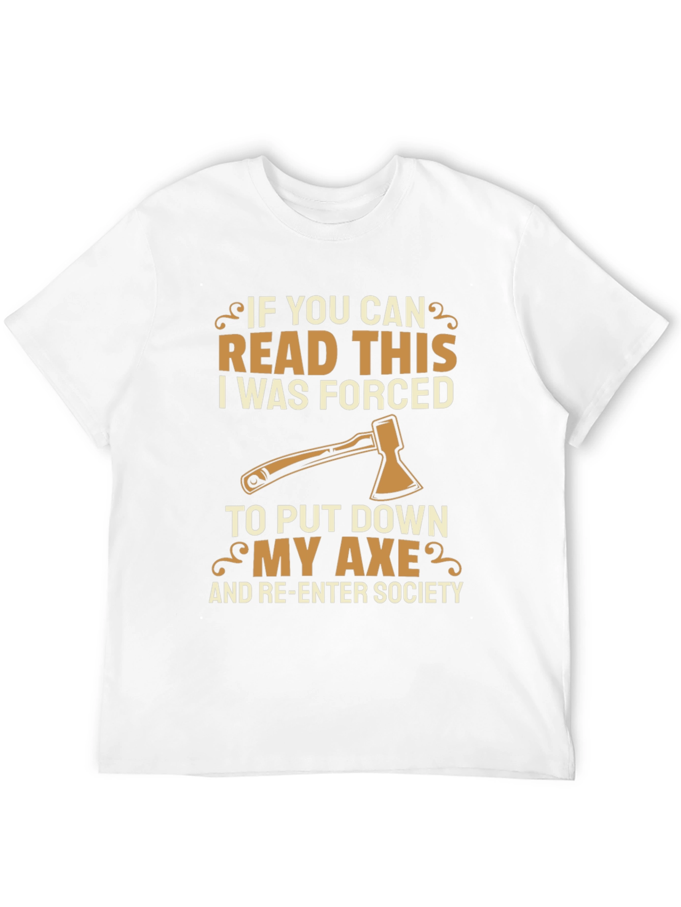 Black Humorous "My Axe" Graphic Tee - Black Cotton Blend Shirt view 12