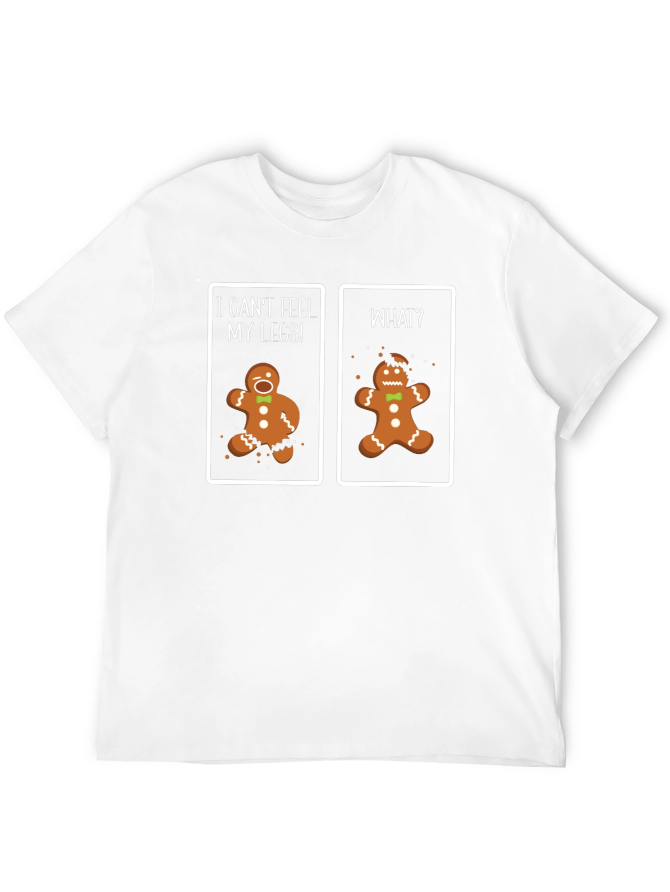Black Funny Gingerbread Man T-Shirt - Can't Feel My Legs! view 12