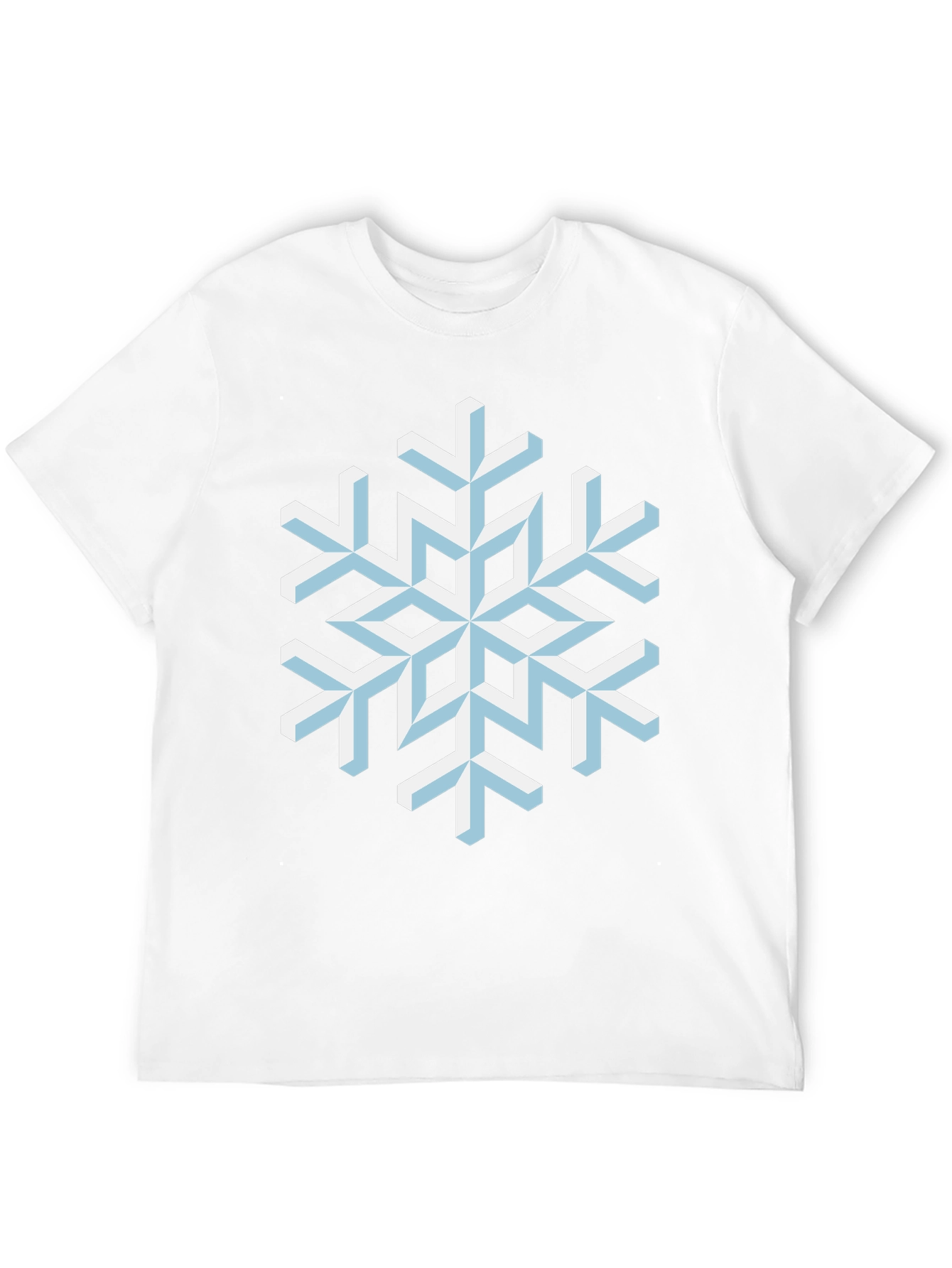 Black Geometric Snowflake Graphic Tee - Black Cotton Shirt view 12