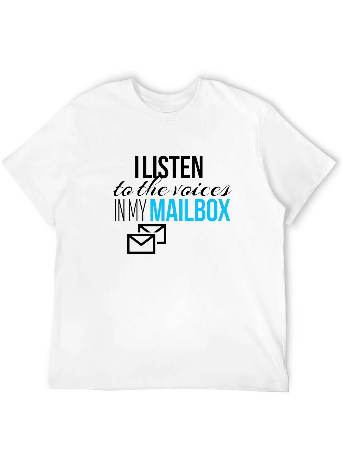 Black I Listen to My Mailbox Graphic T-Shirt view 12