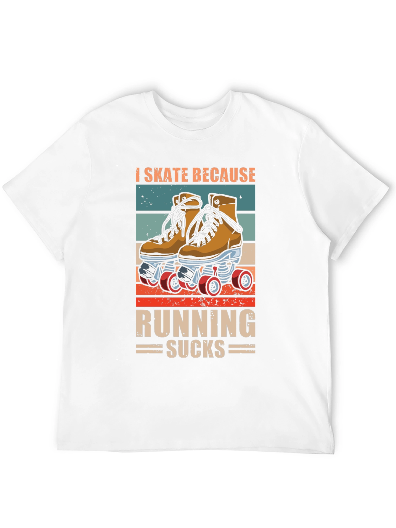 Black I Skate Because Running Sucks T-Shirt view 12