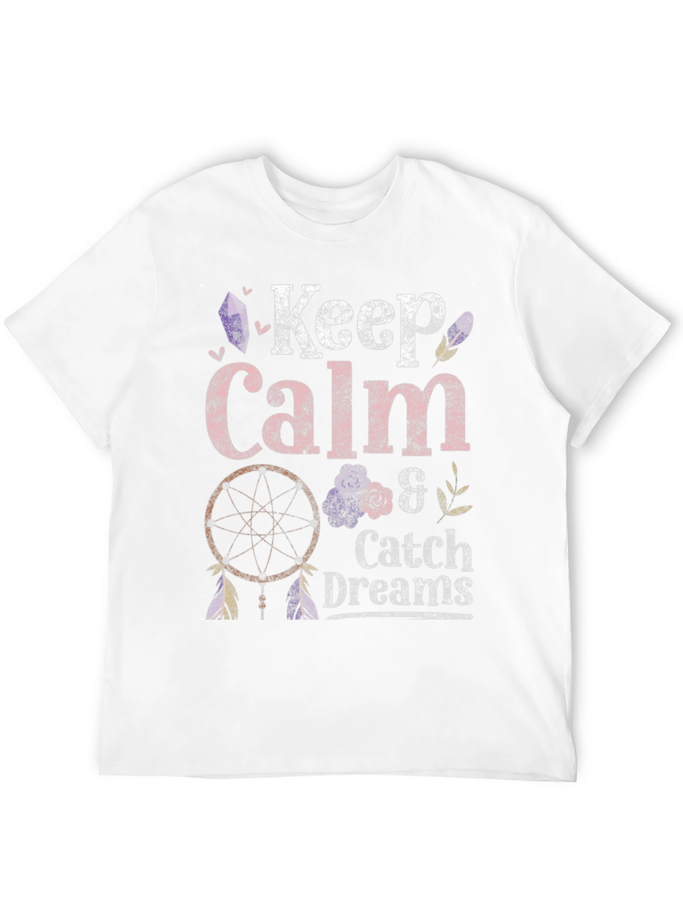 Keep Calm & Catch Dreams Graphic T-Shirt - Black - 12