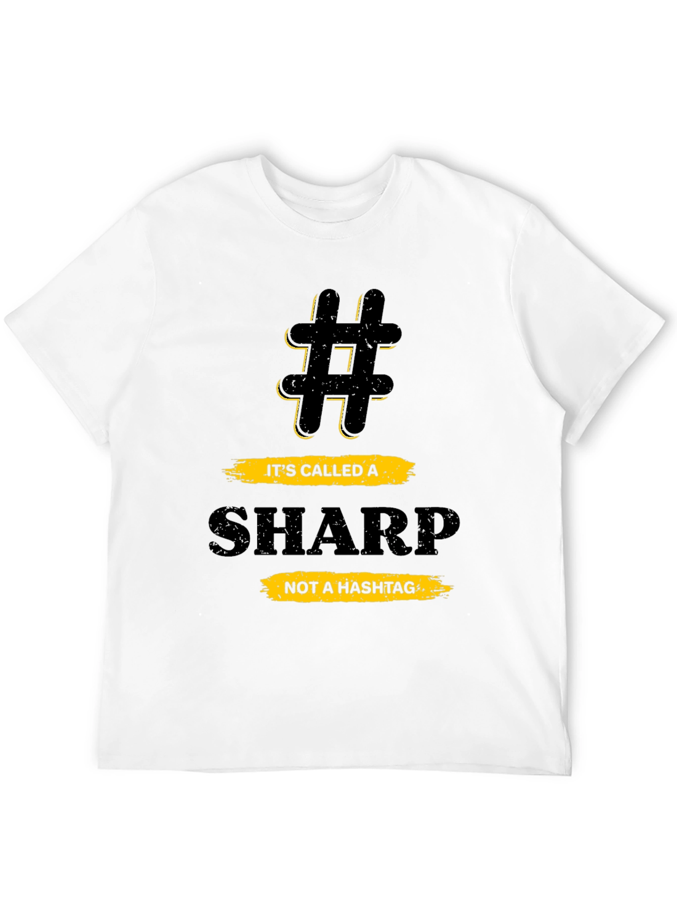 Black Funny Music Theory T-Shirt - Sharp Not a Hashtag view 12