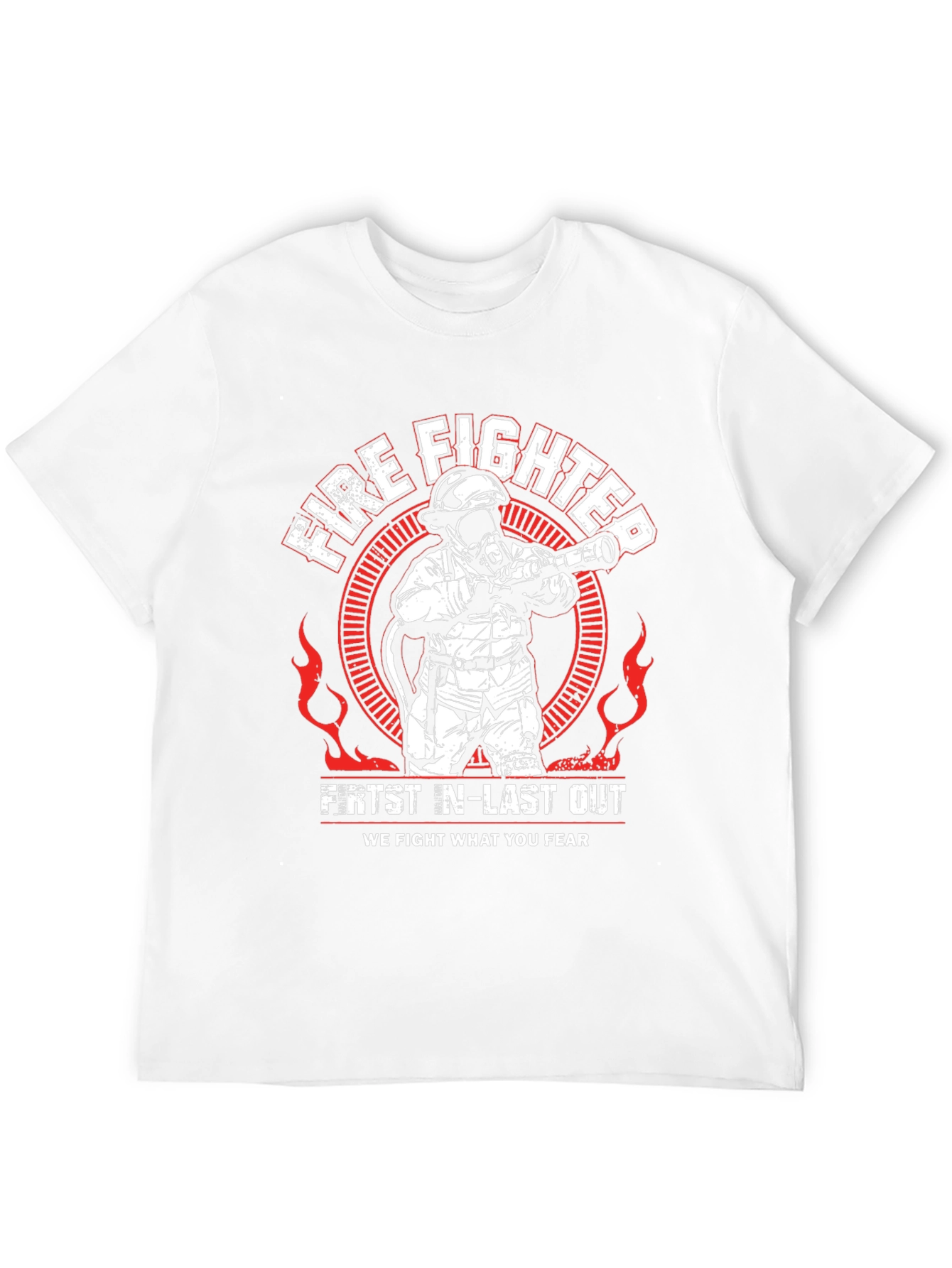 Black Firefighter T-Shirt - First In, Last Out view 12