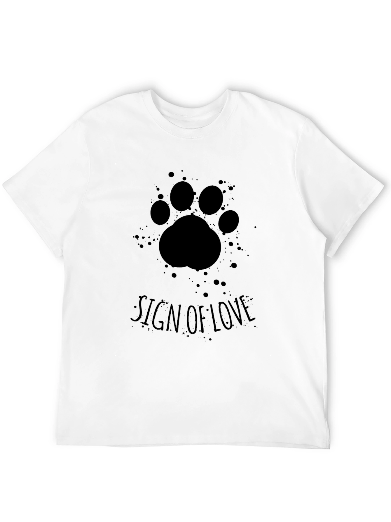 Black Sign of Love Paw Print T-Shirt view 12