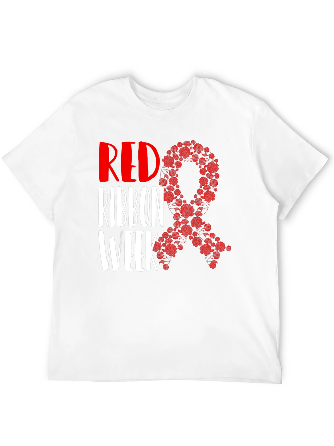Black Red Ribbon Week T-Shirt Black view 12