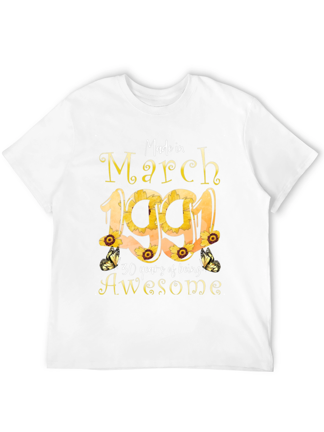 March 1991 Sunflower Birthday T-Shirt - 12