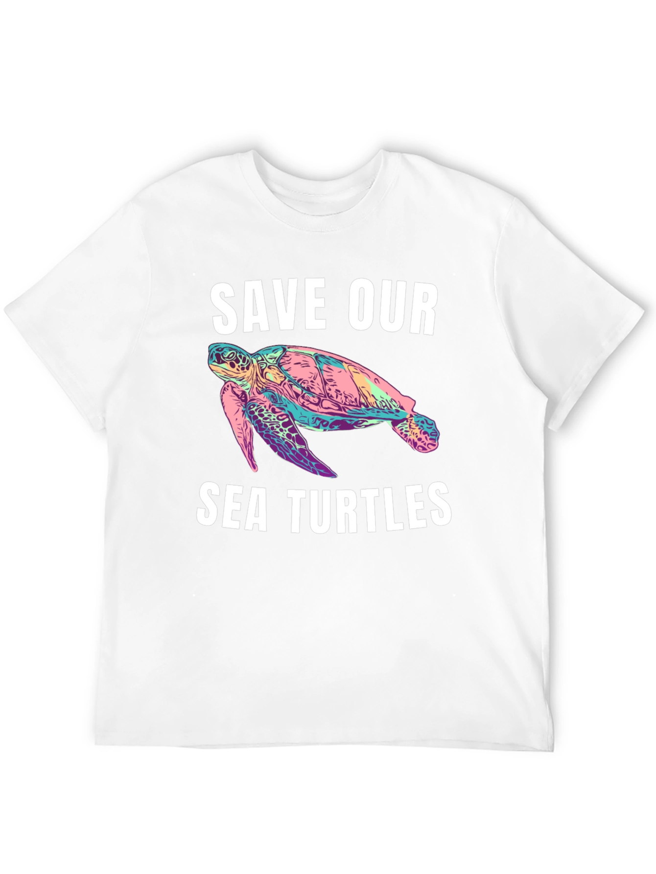 Black Save Our Sea Turtles Graphic Tee - Black view 12