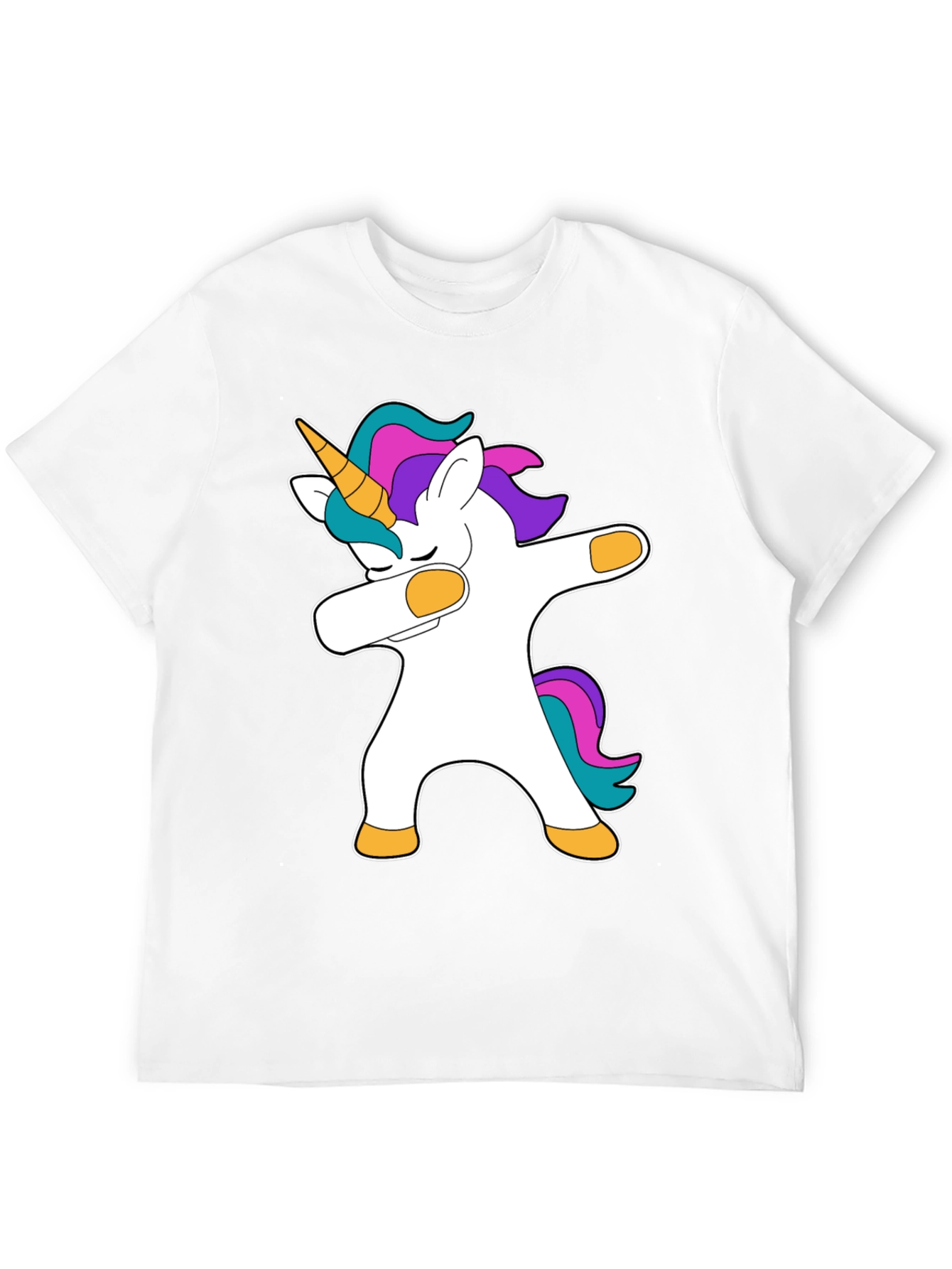 Black Dabbing Unicorn Graphic T-Shirt - Black Cotton Tee view 12