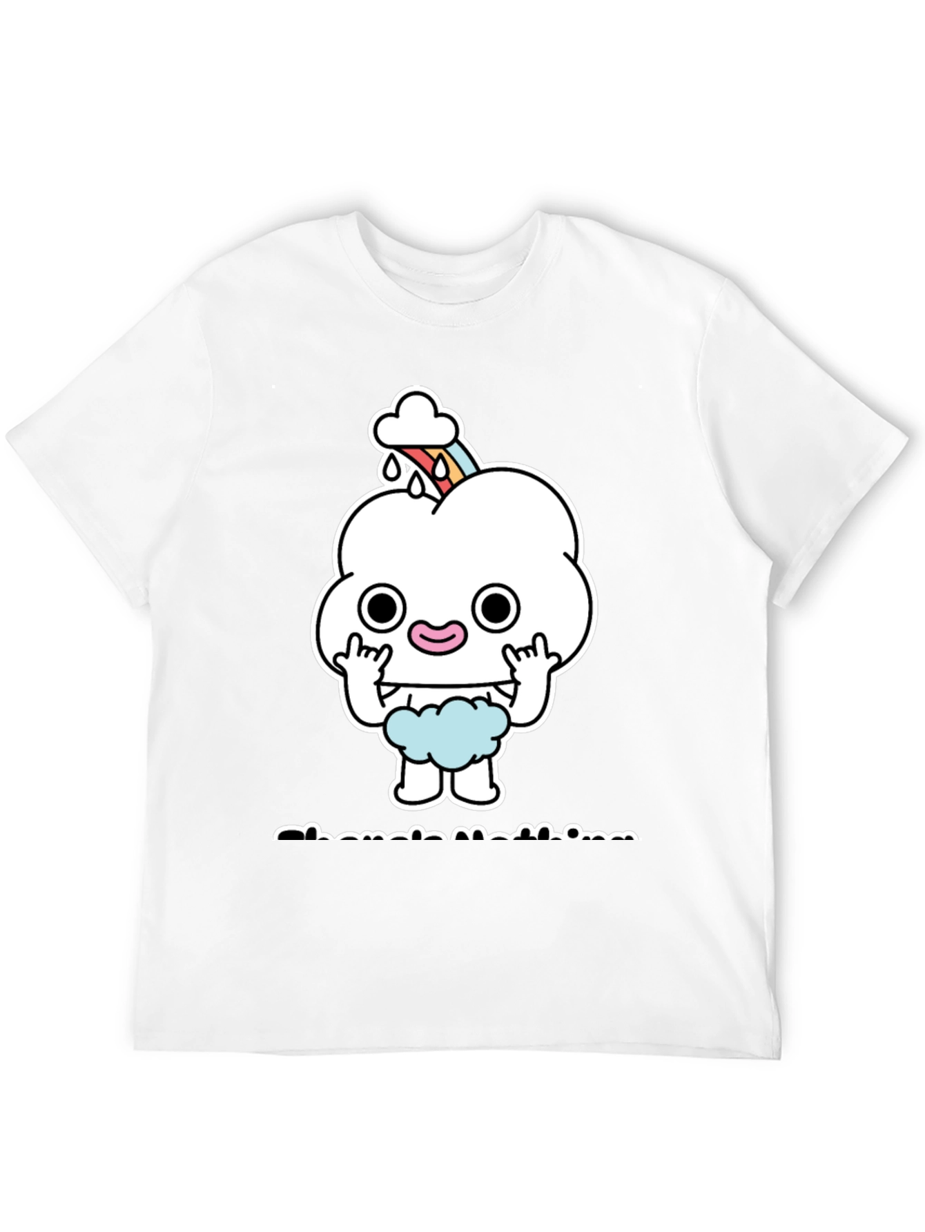Black Funny Cartoon Cloud T-Shirt  view 12