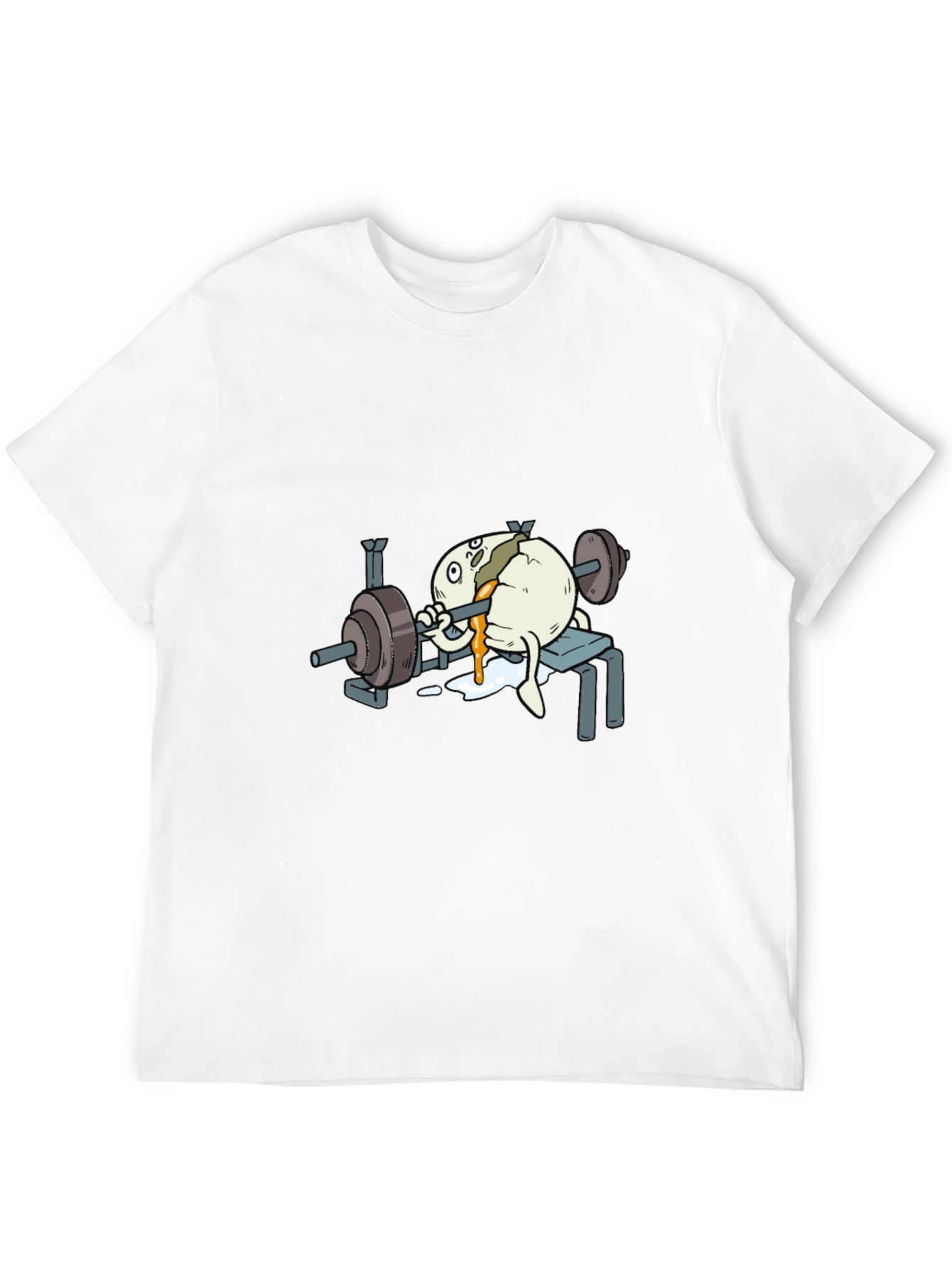 Black Funny Egg Lifting Weights T-Shirt view 12