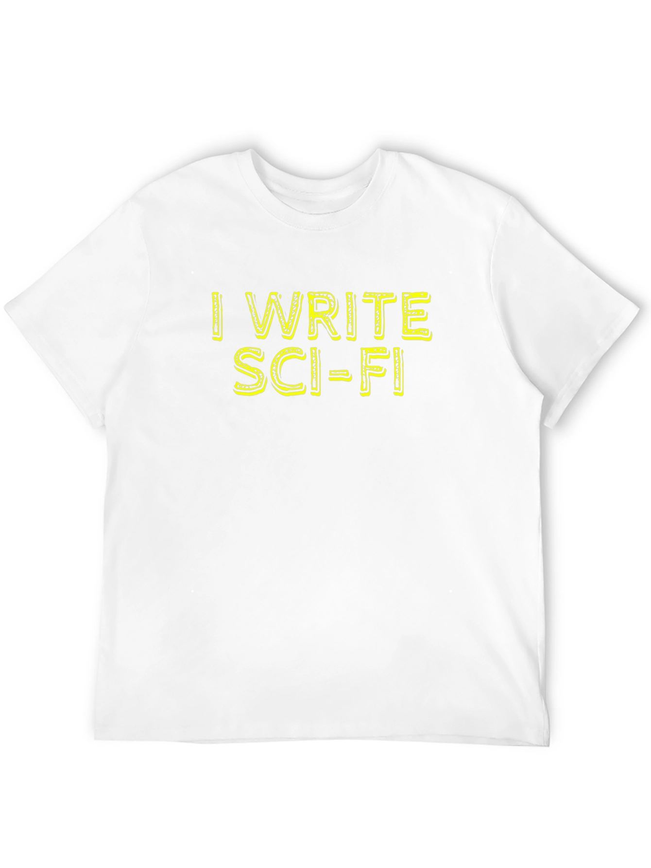 Black I Write Sci-Fi Black Cotton T-Shirt view 12