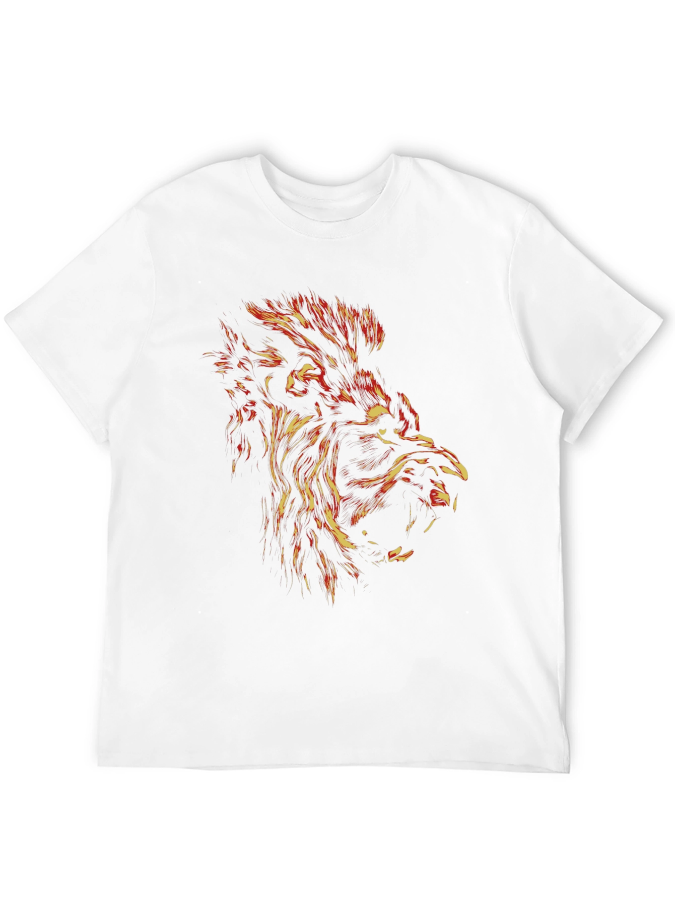 Black Fiery Lion Graphic Tee - Bold Black T-Shirt view 12